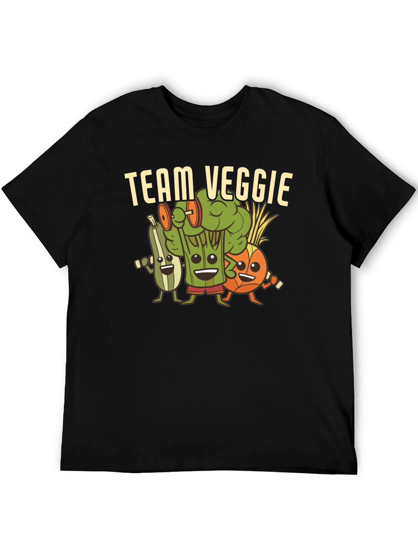 Black Team Veggie Workout Black T-Shirt view 5