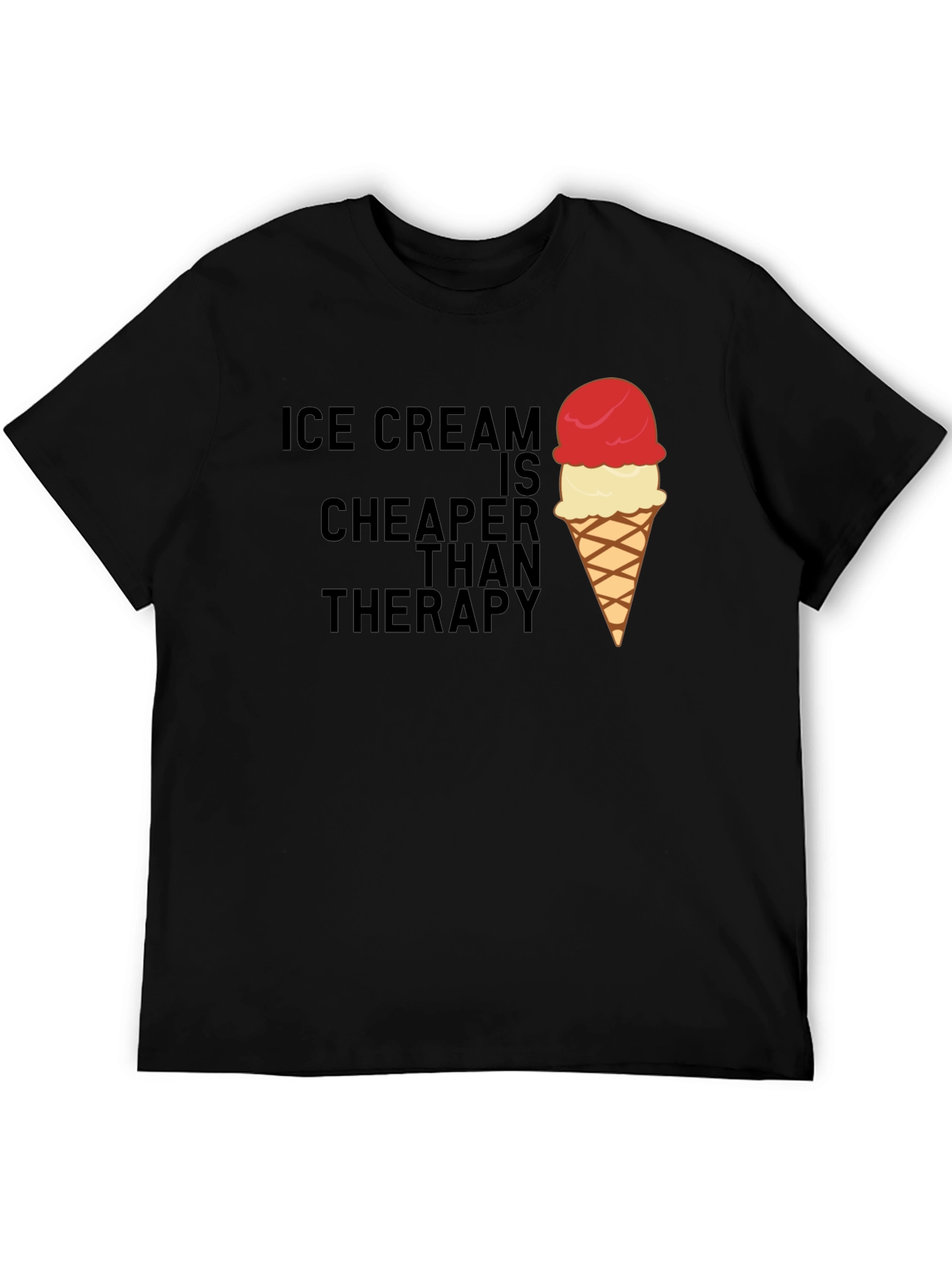Black Ice Cream Cheaper Than Therapy Graphic Tee view 5