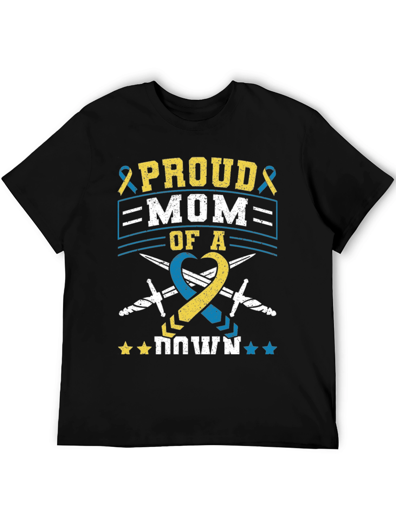 Black Proud Mom of a Down Syndrome Awareness T-Shirt view 5