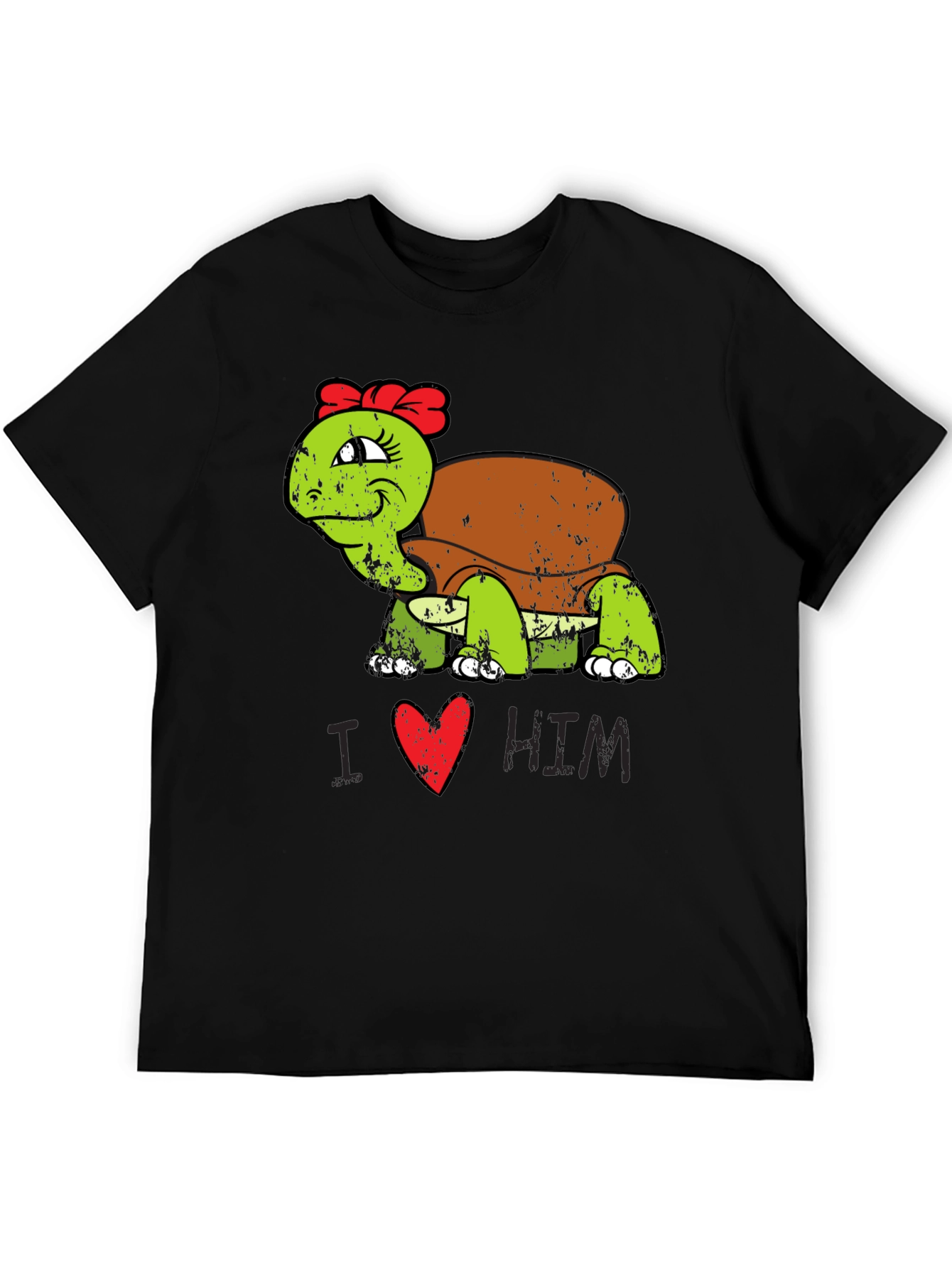 Black I Love Him Turtle T-Shirt view 5