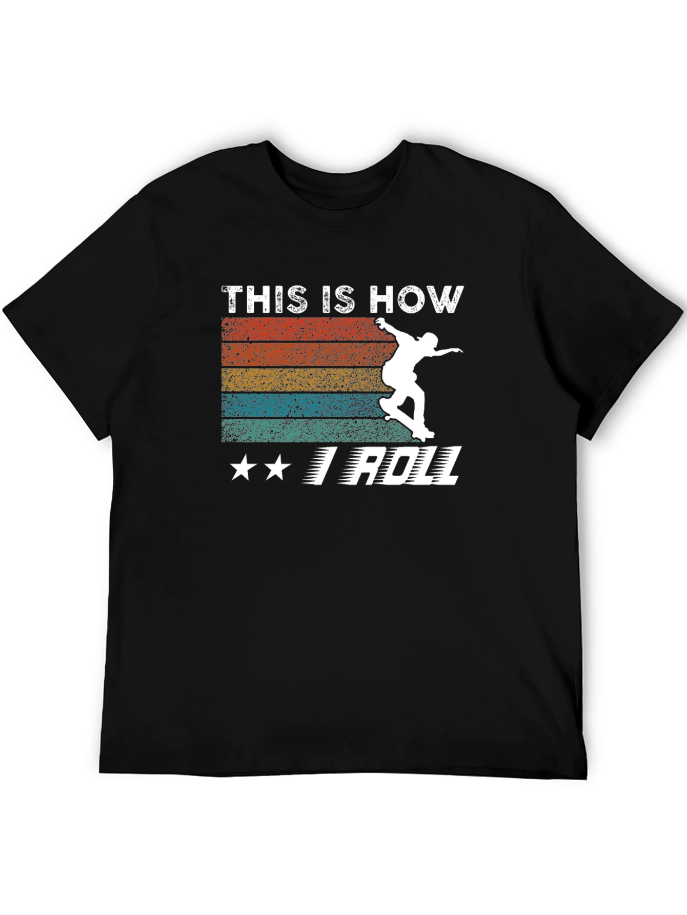 Black This Is How I Roll Skateboarder T-Shirt view 5