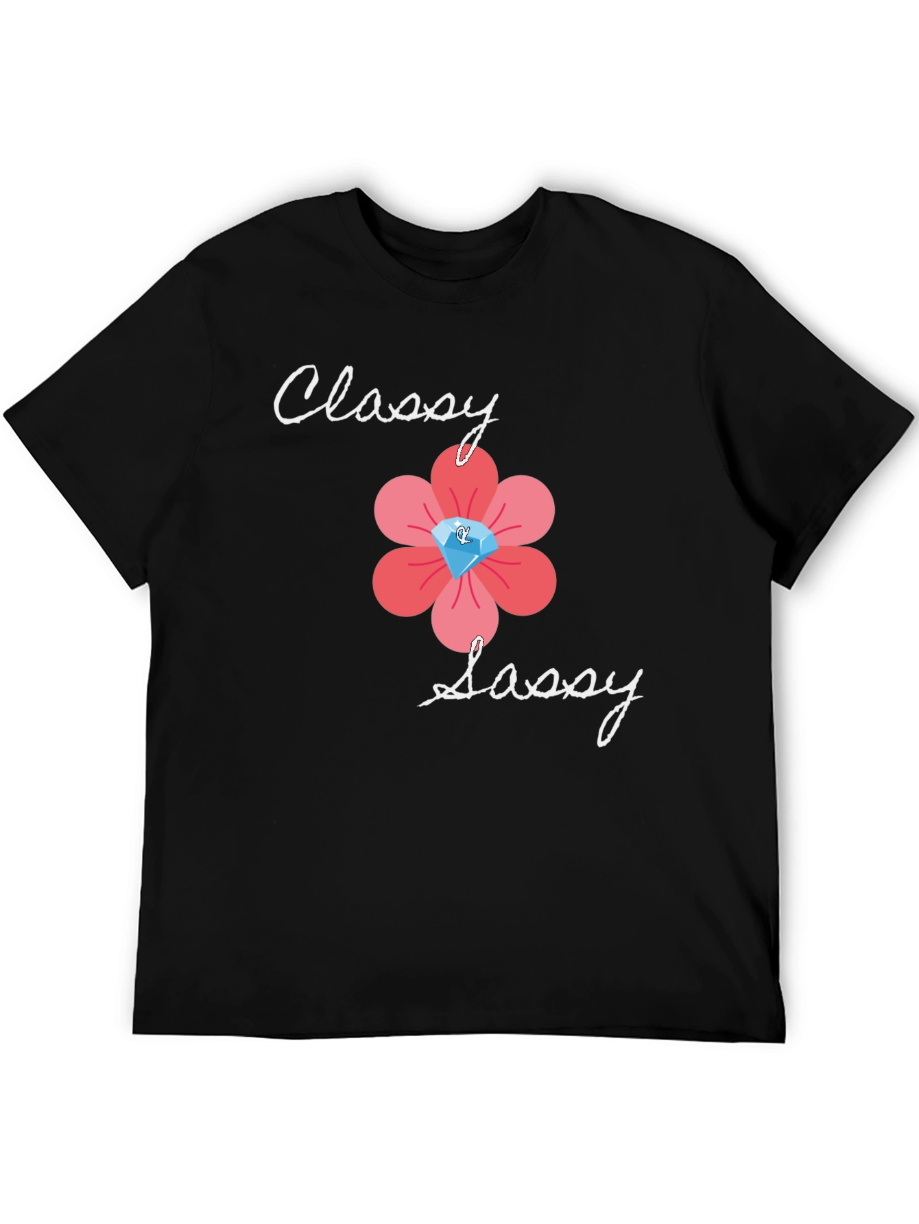 Black Classy Sassy Graphic Tee - Black Casual T-Shirt view 5