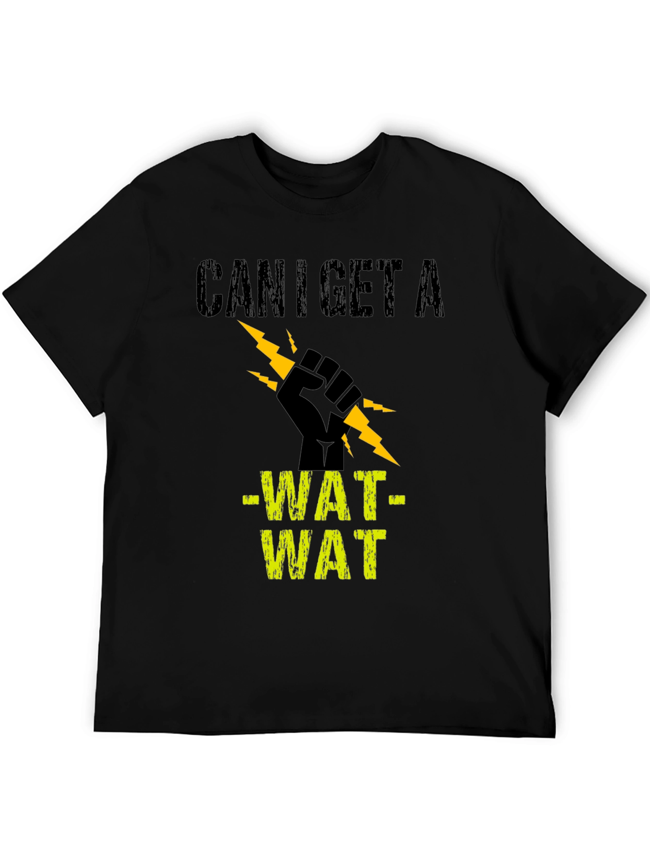 Black Can I Get A WAT WAT Black Graphic Tee view 5