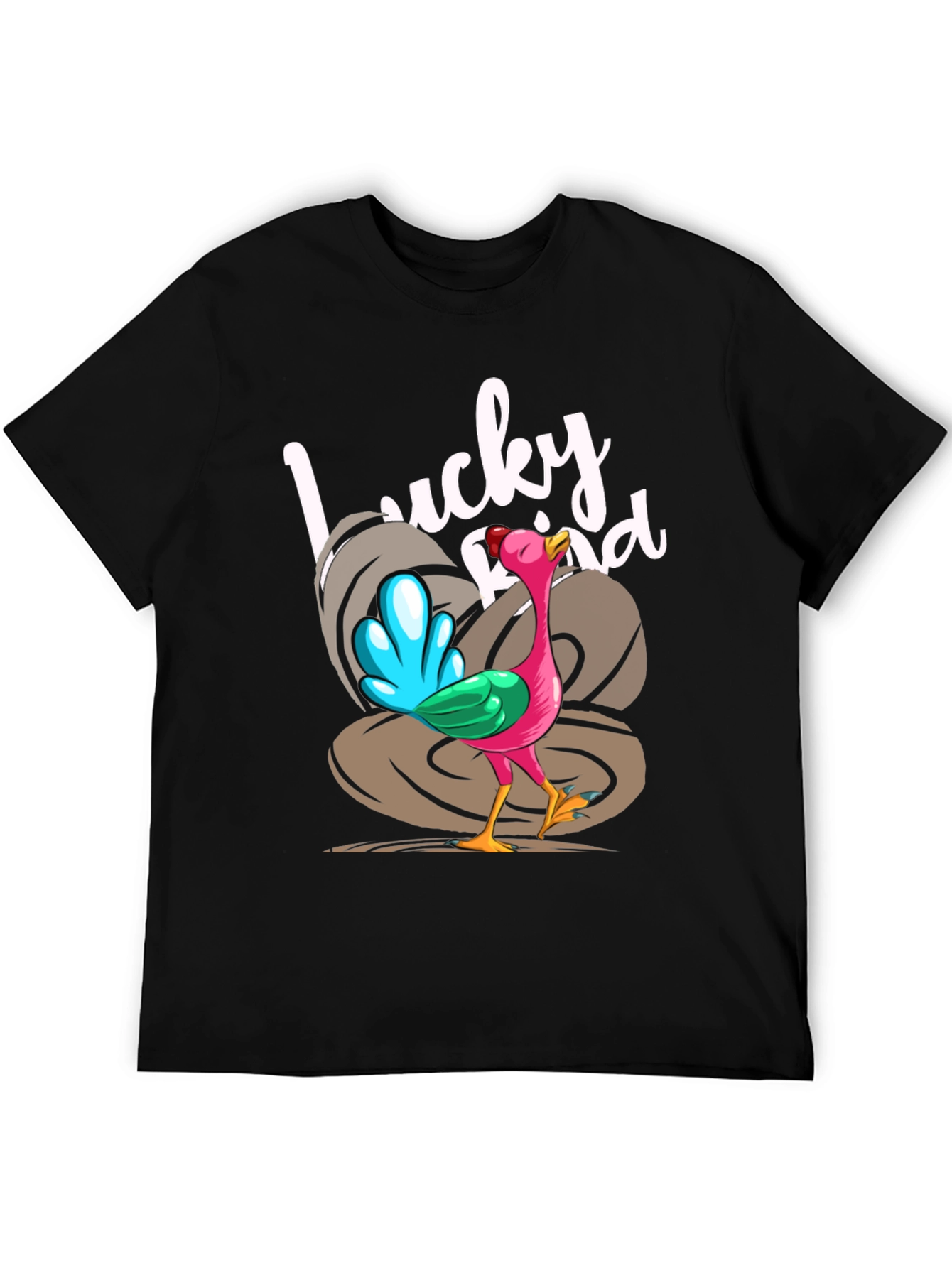 Black Lucky Bird Graphic Tee - Thanksgiving Humor view 5