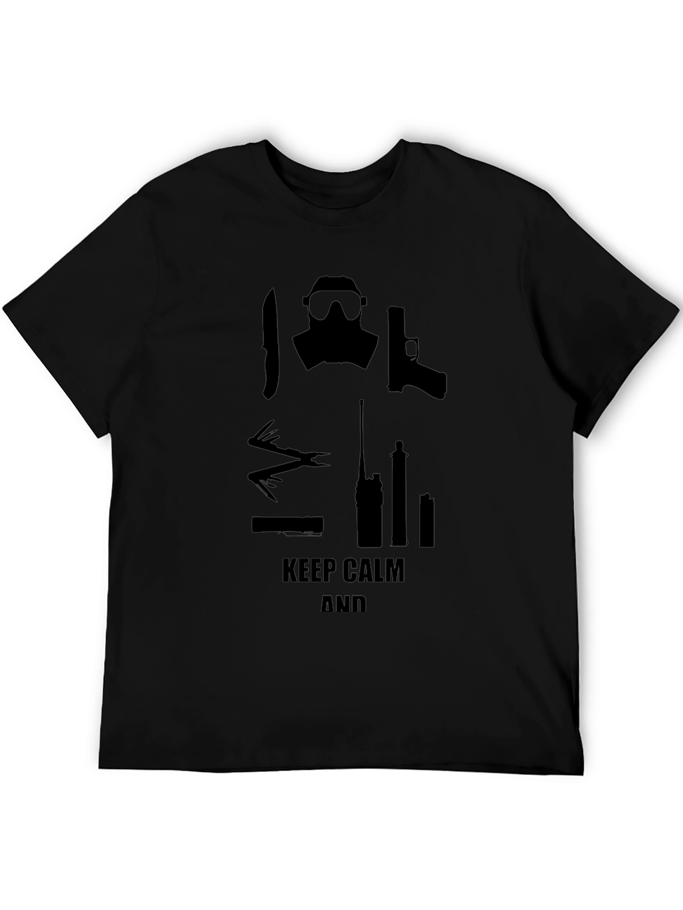 Black Keep Calm Tactical T-Shirt view 5