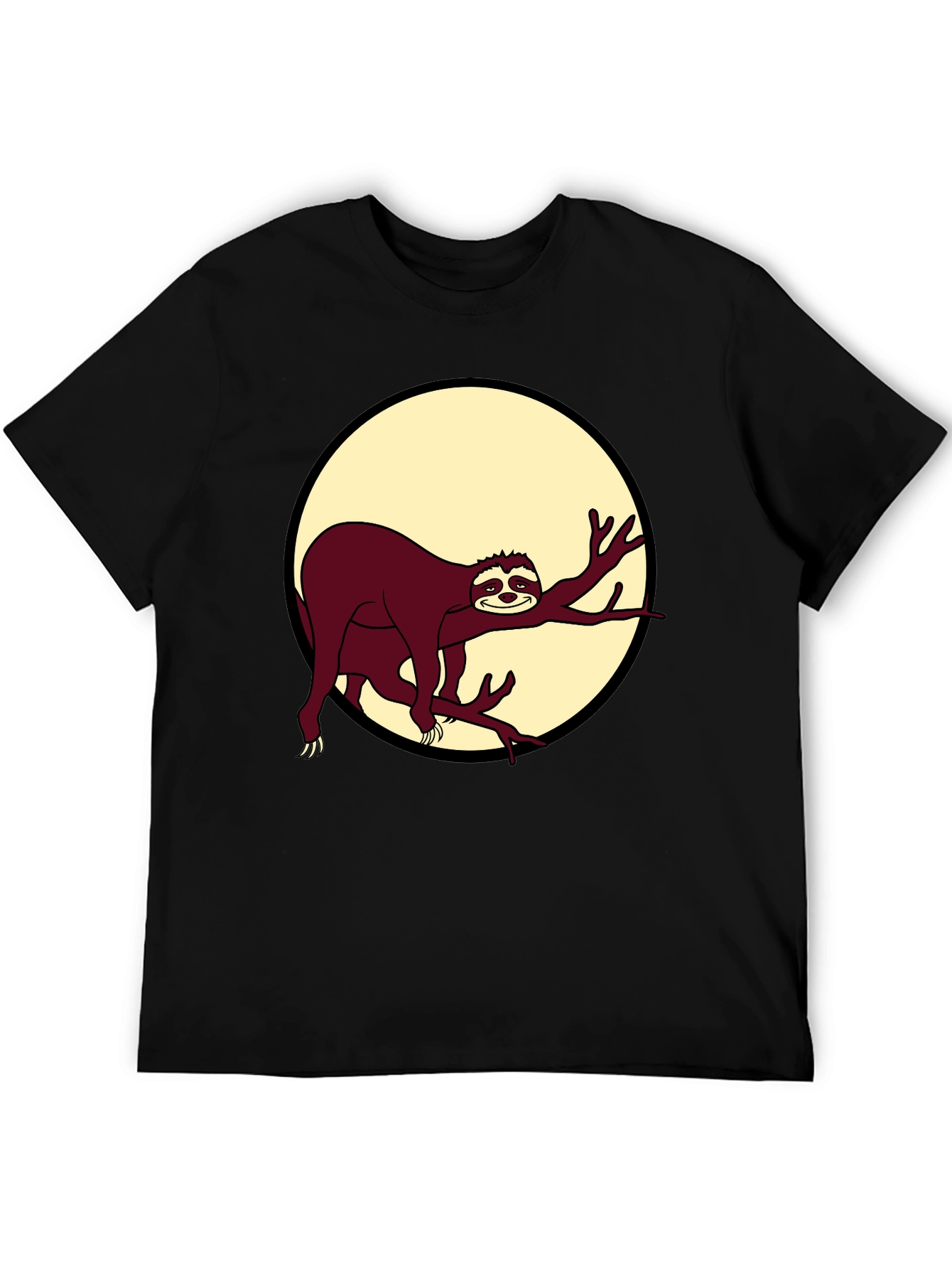 Black Chill Sloth Graphic T-Shirt - Men's Black Tee view 5