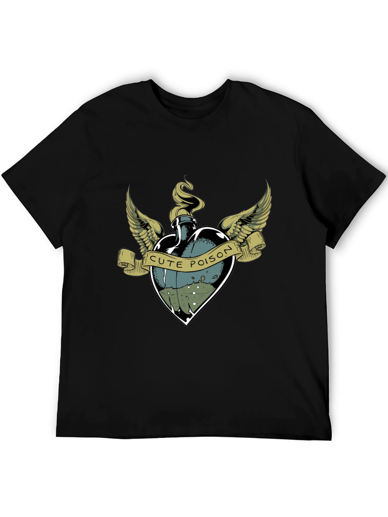 Black Cute Poison T-Shirt - Unique Graphic Tee view 5
