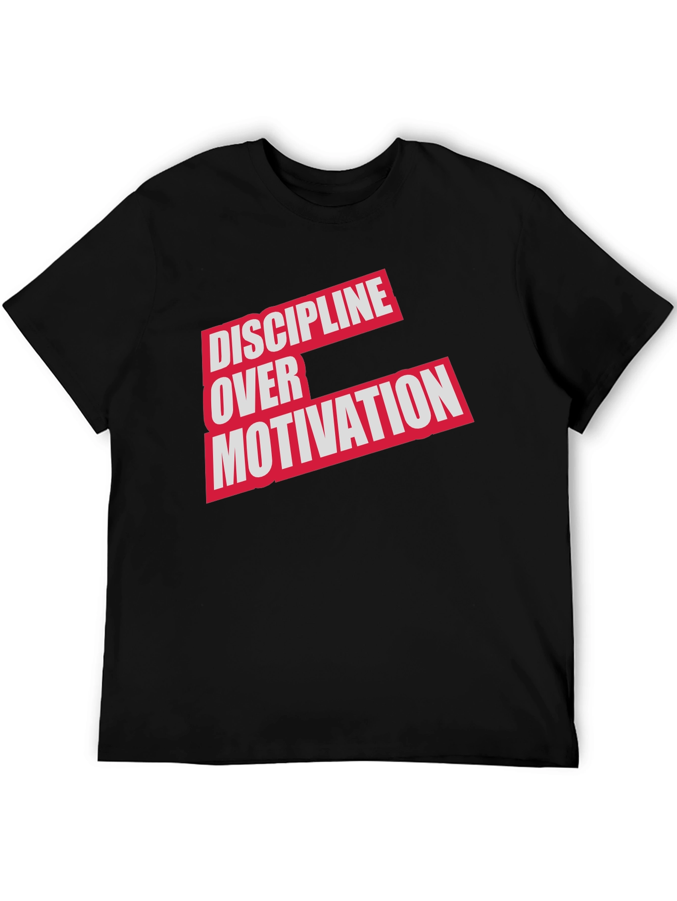 Black Discipline Over Motivation T-Shirt - Black view 5