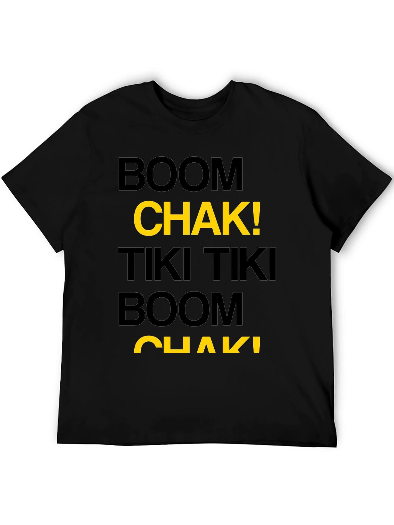 Black Boom Chak! Graphic Tee - Men's Short Sleeve Black T-Shirt view 5
