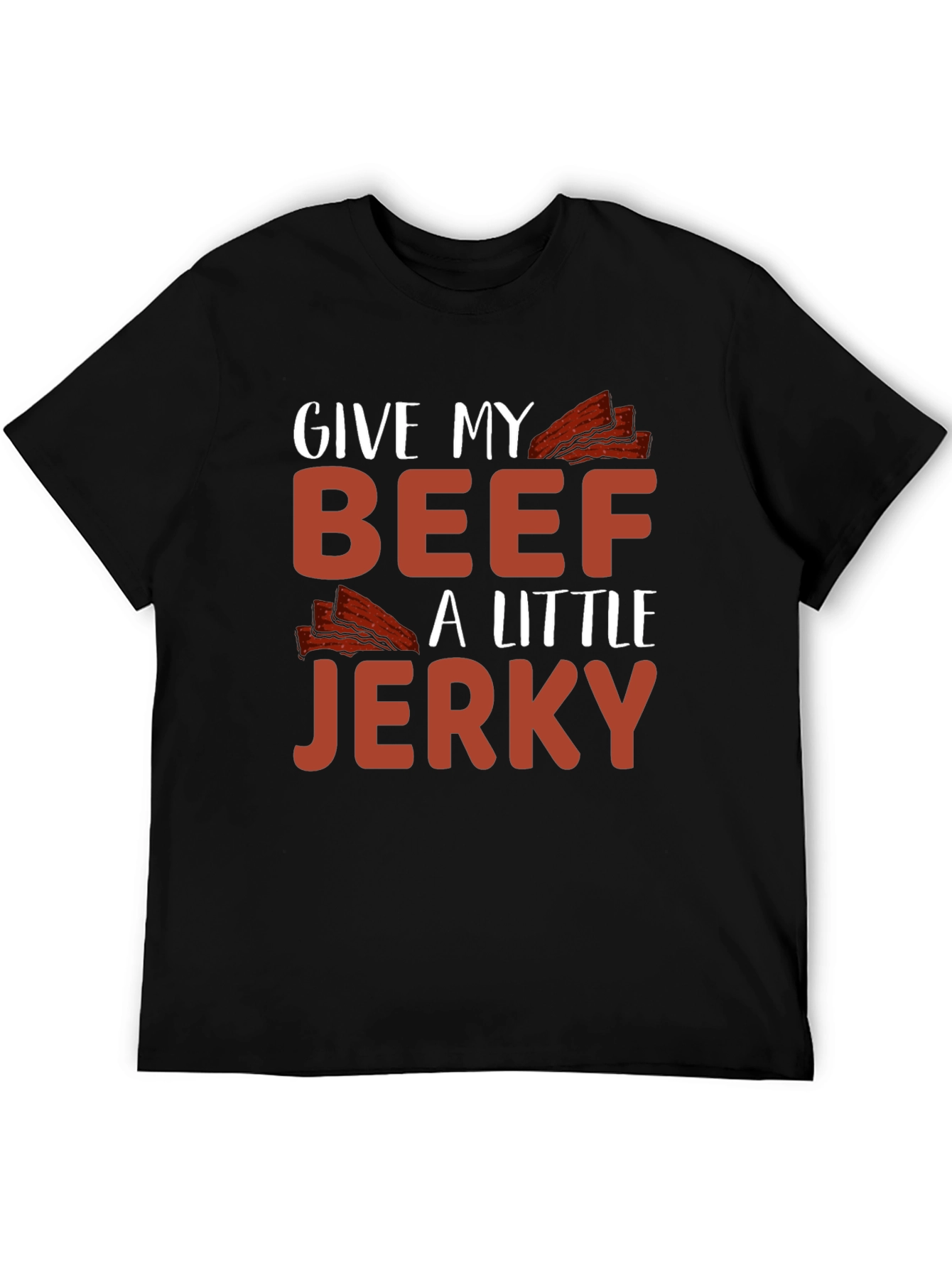 Black Funny Beef Jerky T-Shirt - "Give My Beef A Little Jerky" view 5