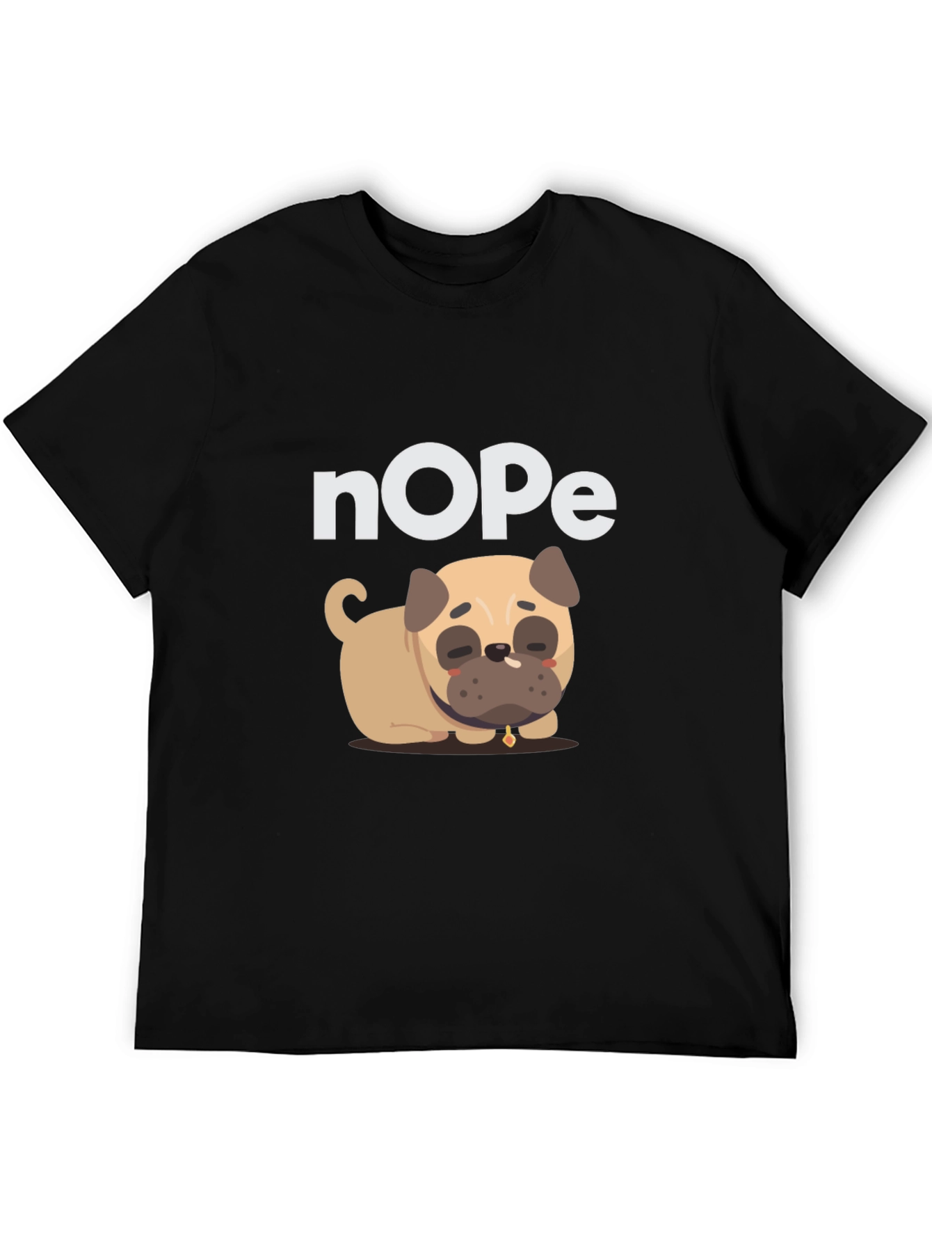 Black Nope Dog T-Shirt - Funny Graphic Tee view 5