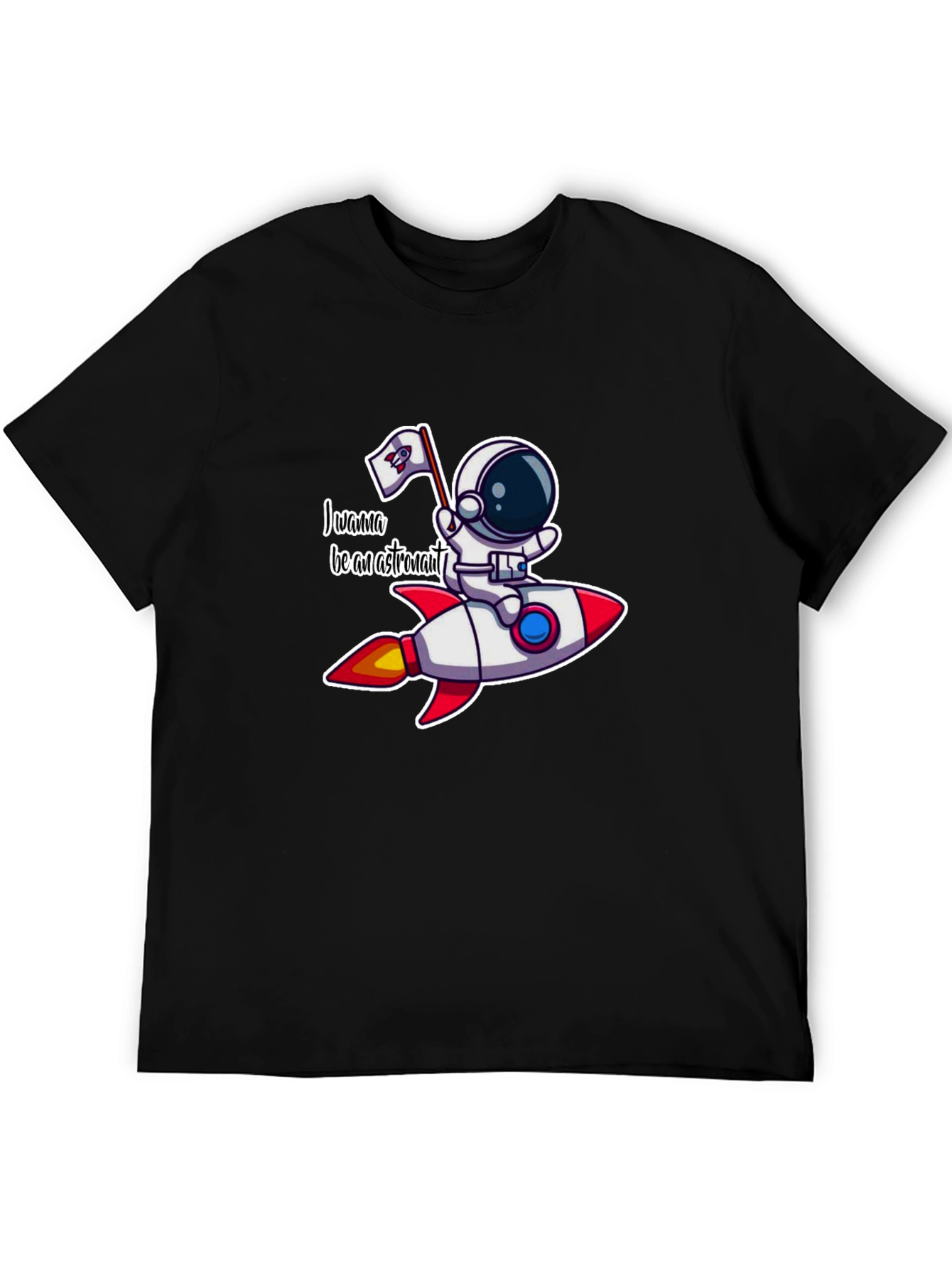 Black Astronaut Rocket T-Shirt - Space Adventure Tee view 5