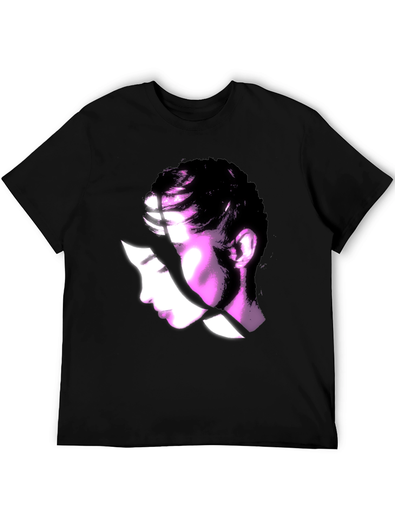 Black Abstract Woman Graphic Black T-Shirt view 5