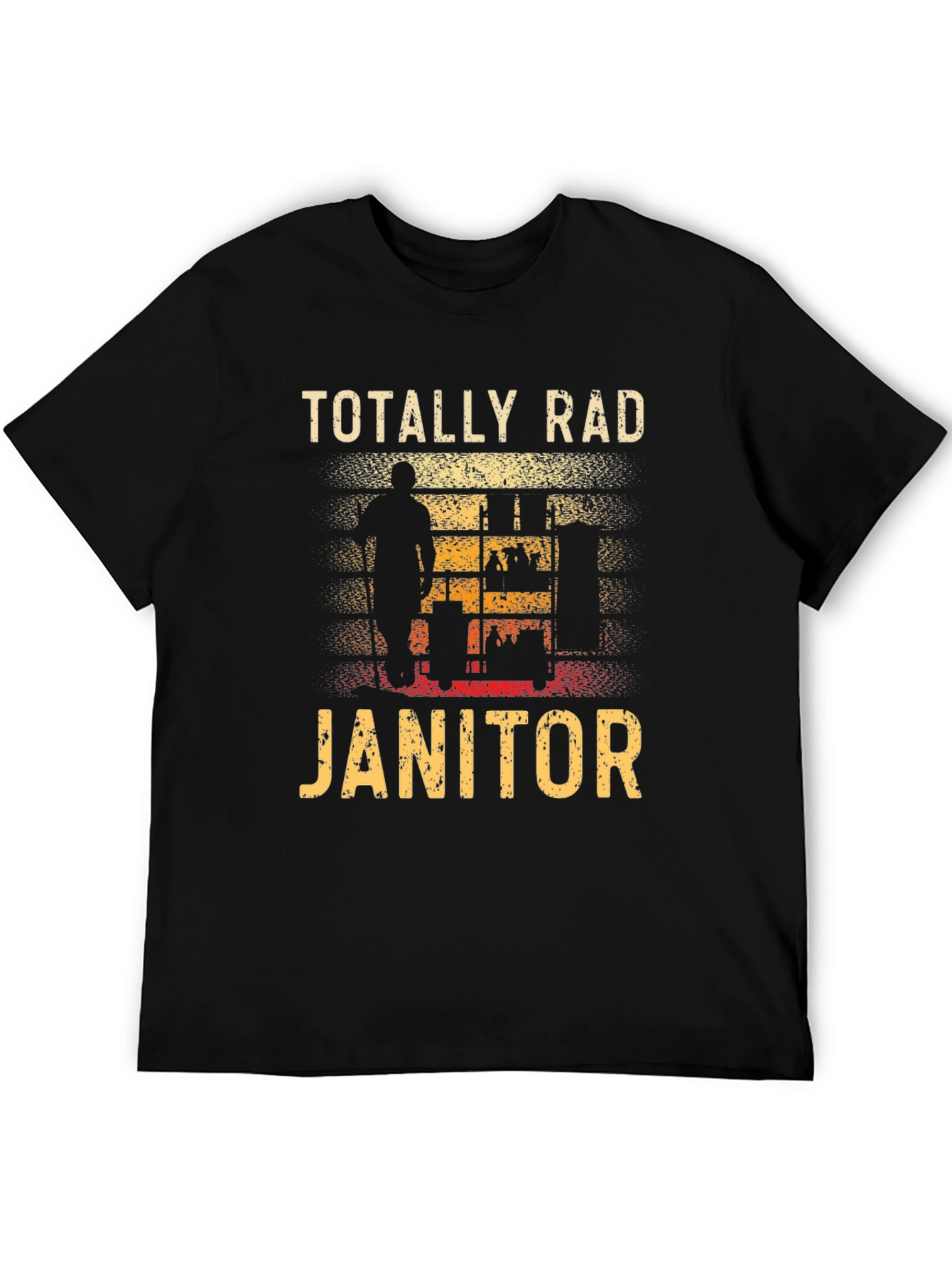 Black Totally Rad Janitor Graphic T-Shirt view 5