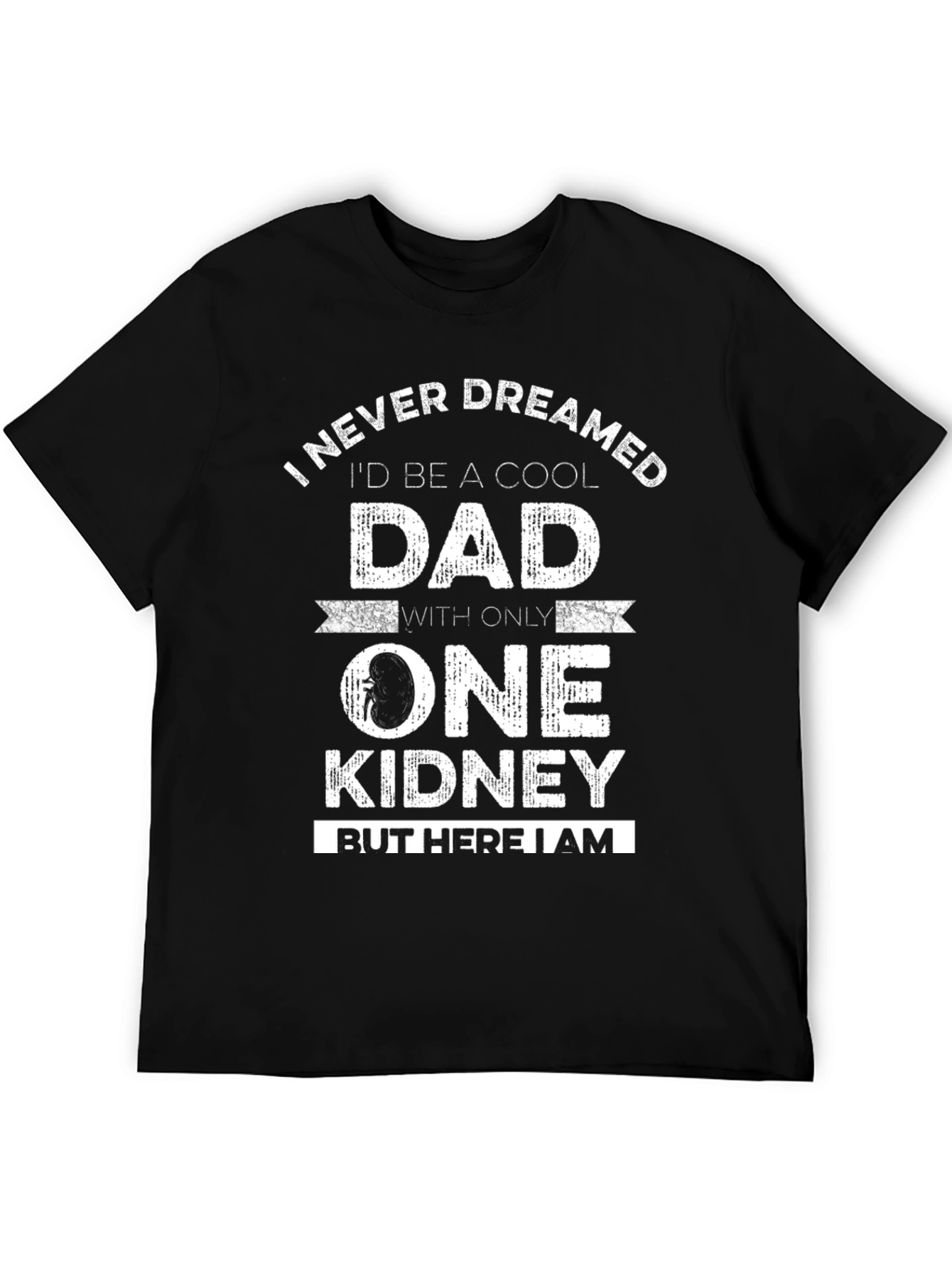 Black Cool Dad One Kidney Funny T-Shirt view 5