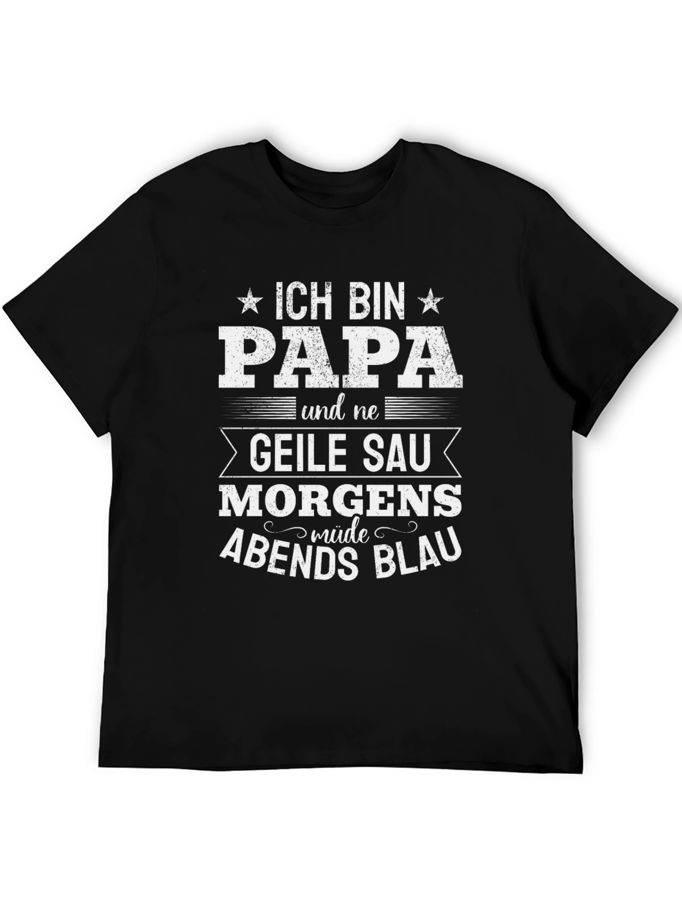 Black Funny German Dad T-Shirt - Ich Bin Papa view 5