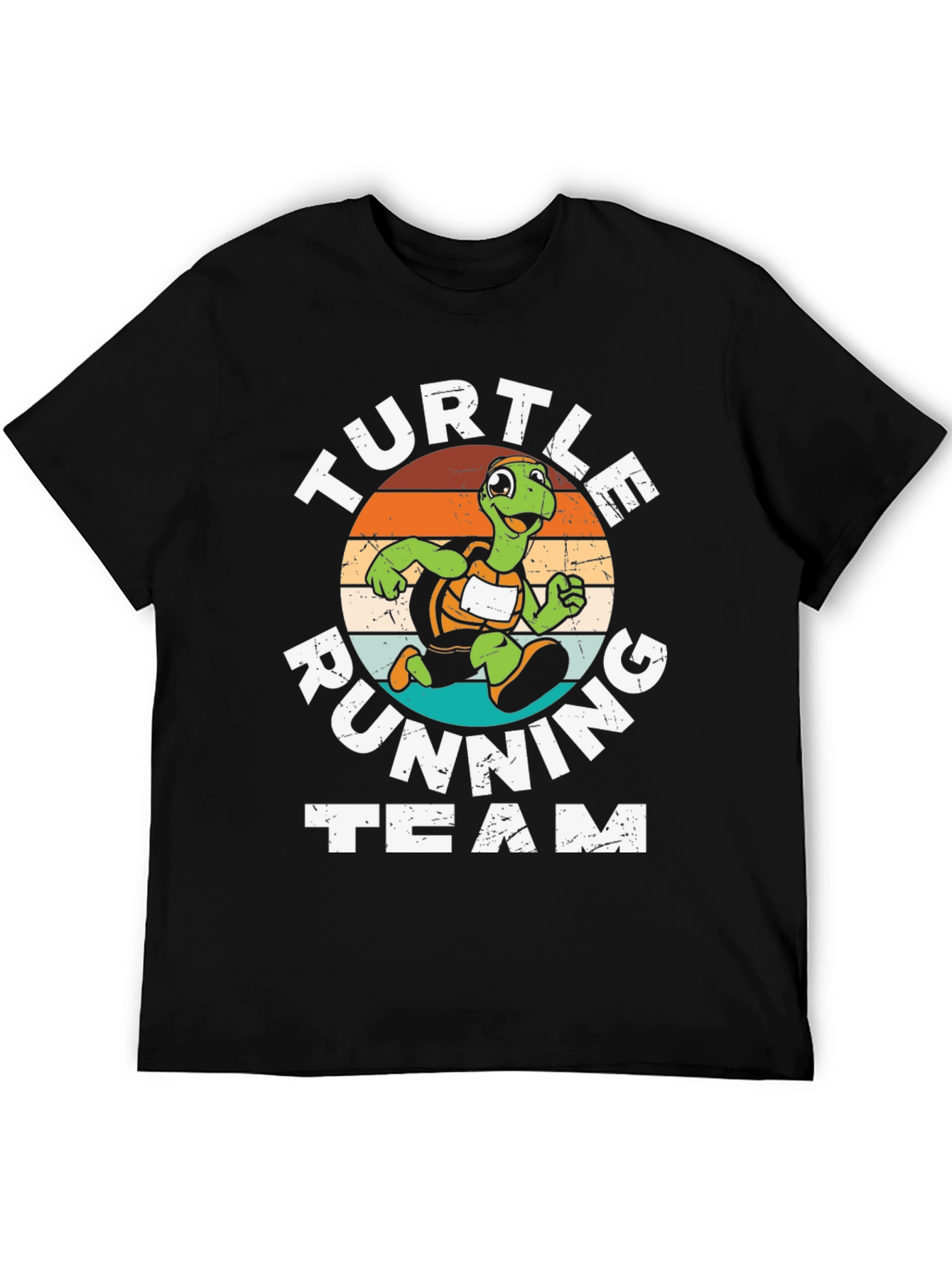 Black Turtle Running Team Graphic Tee - Black Cotton Blend view 5