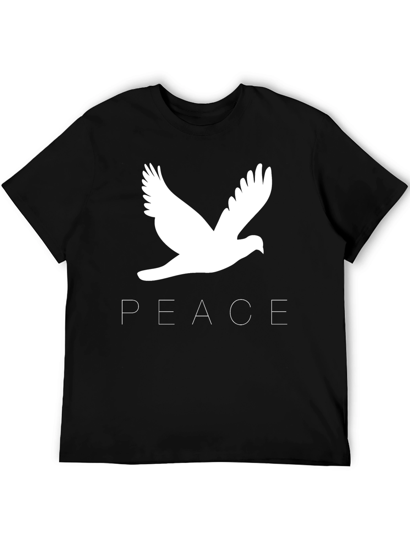 Black Peace Dove Graphic Tee - Black Cotton T-Shirt view 5