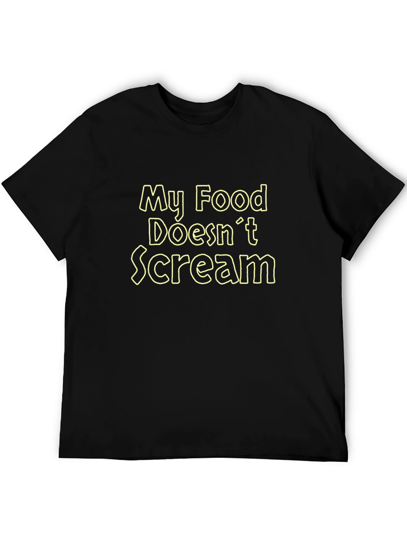 Black My Food Doesn't Scream Graphic T-Shirt view 5