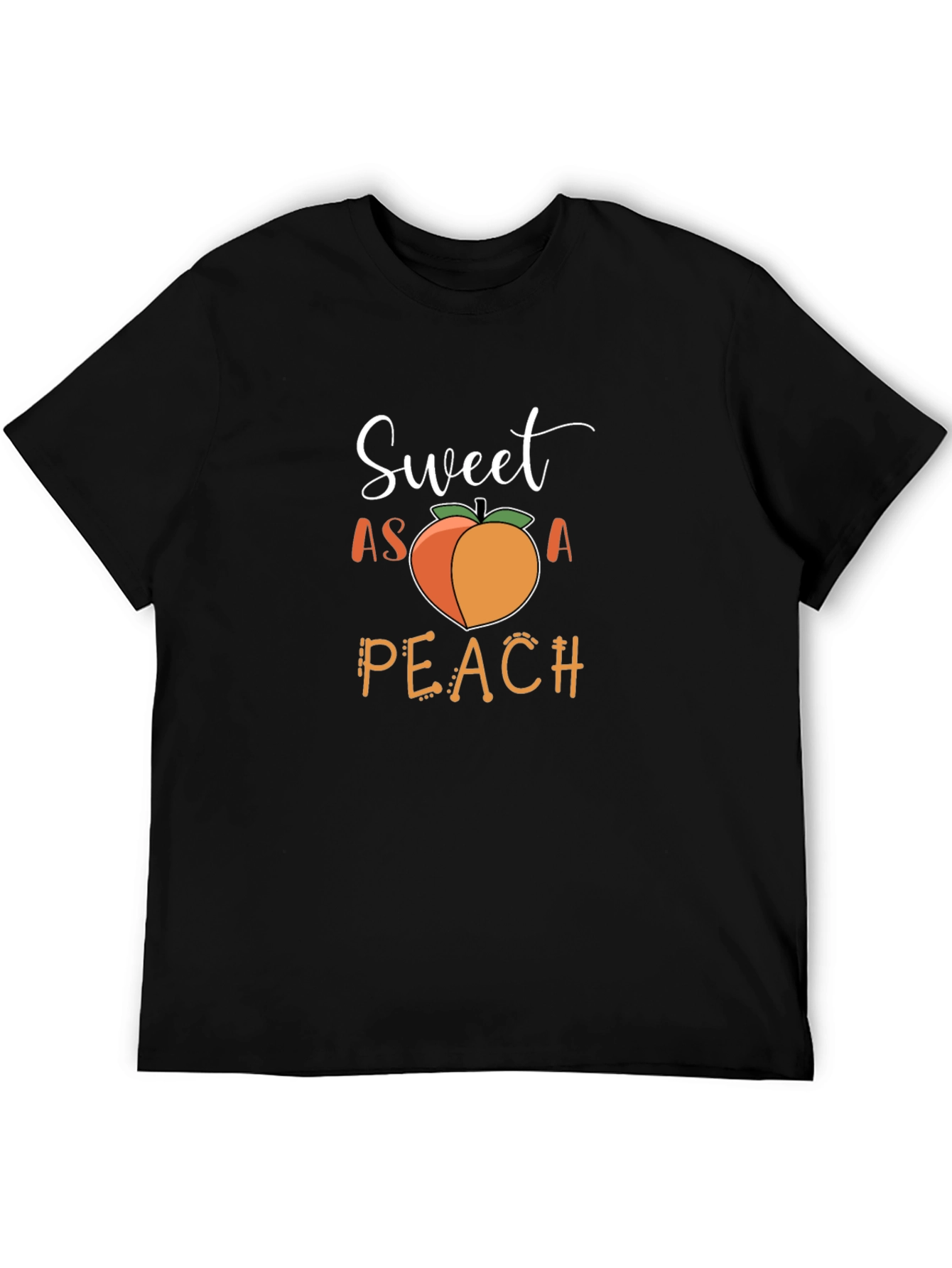 Black Sweet As A Peach Graphic T-Shirt - Unisex view 5
