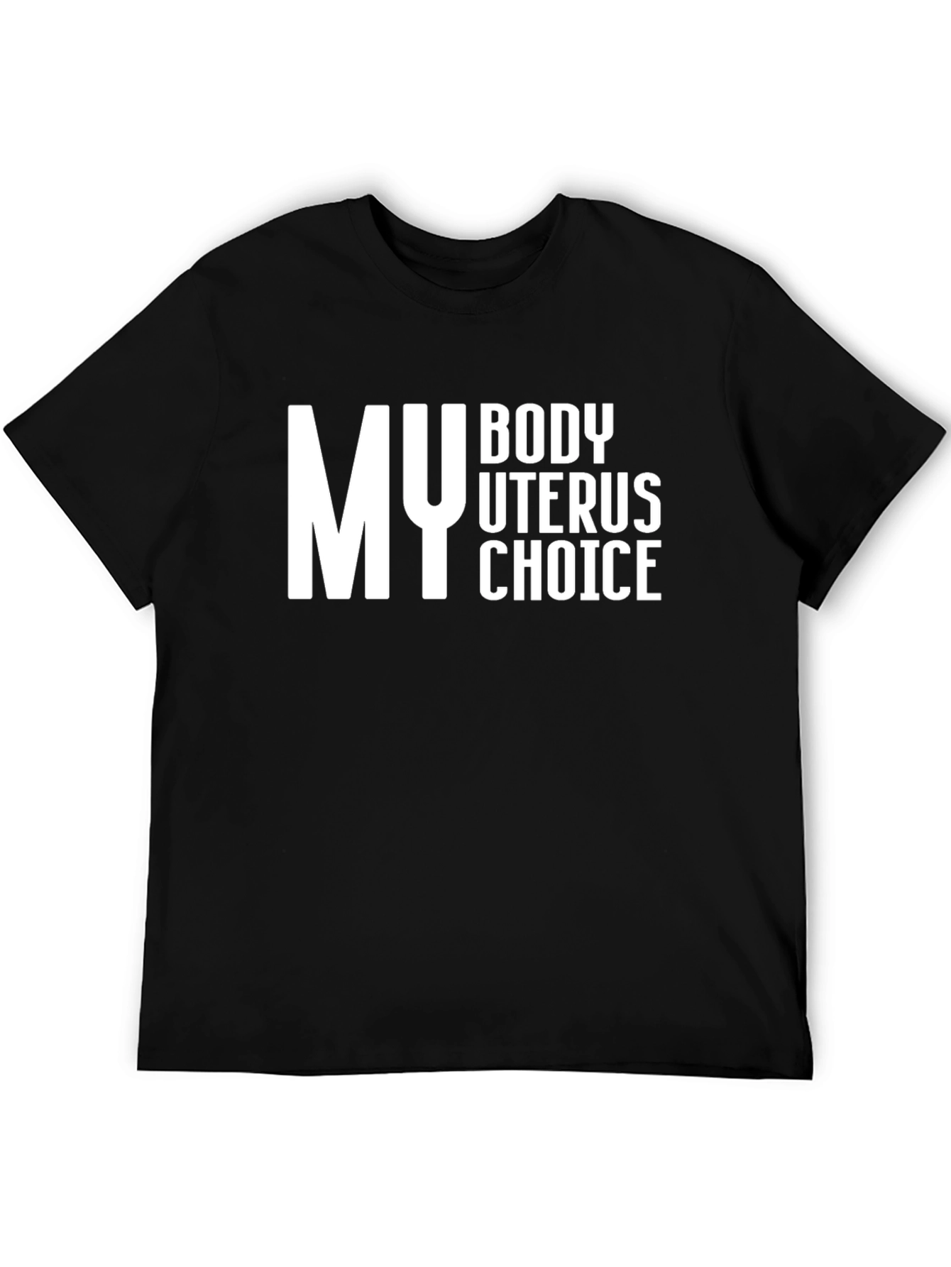Black My Body Uterus Choice T-Shirt - Pro Choice Tee view 5