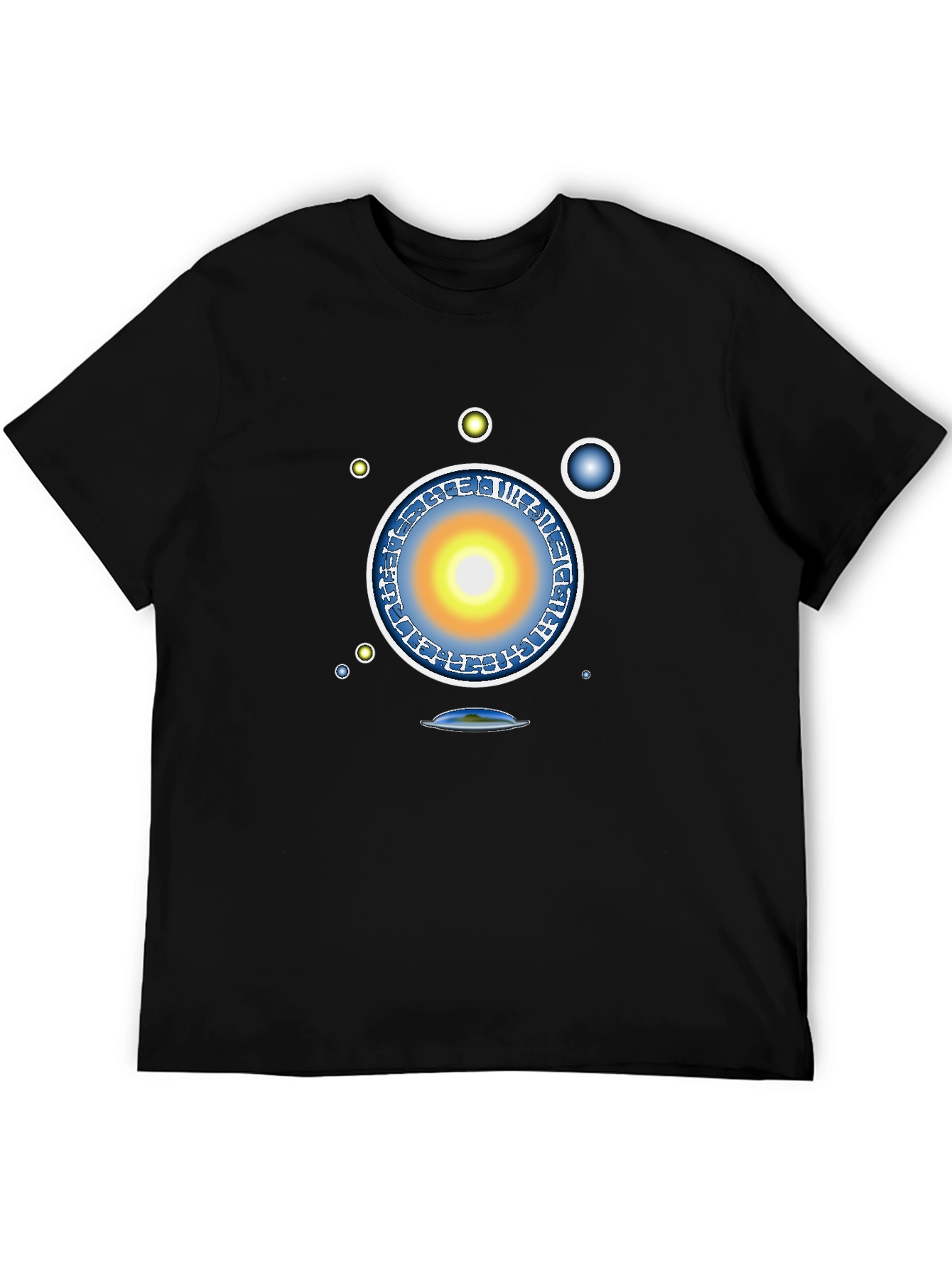 Black Abstract Solar System Graphic Tee - Black view 5