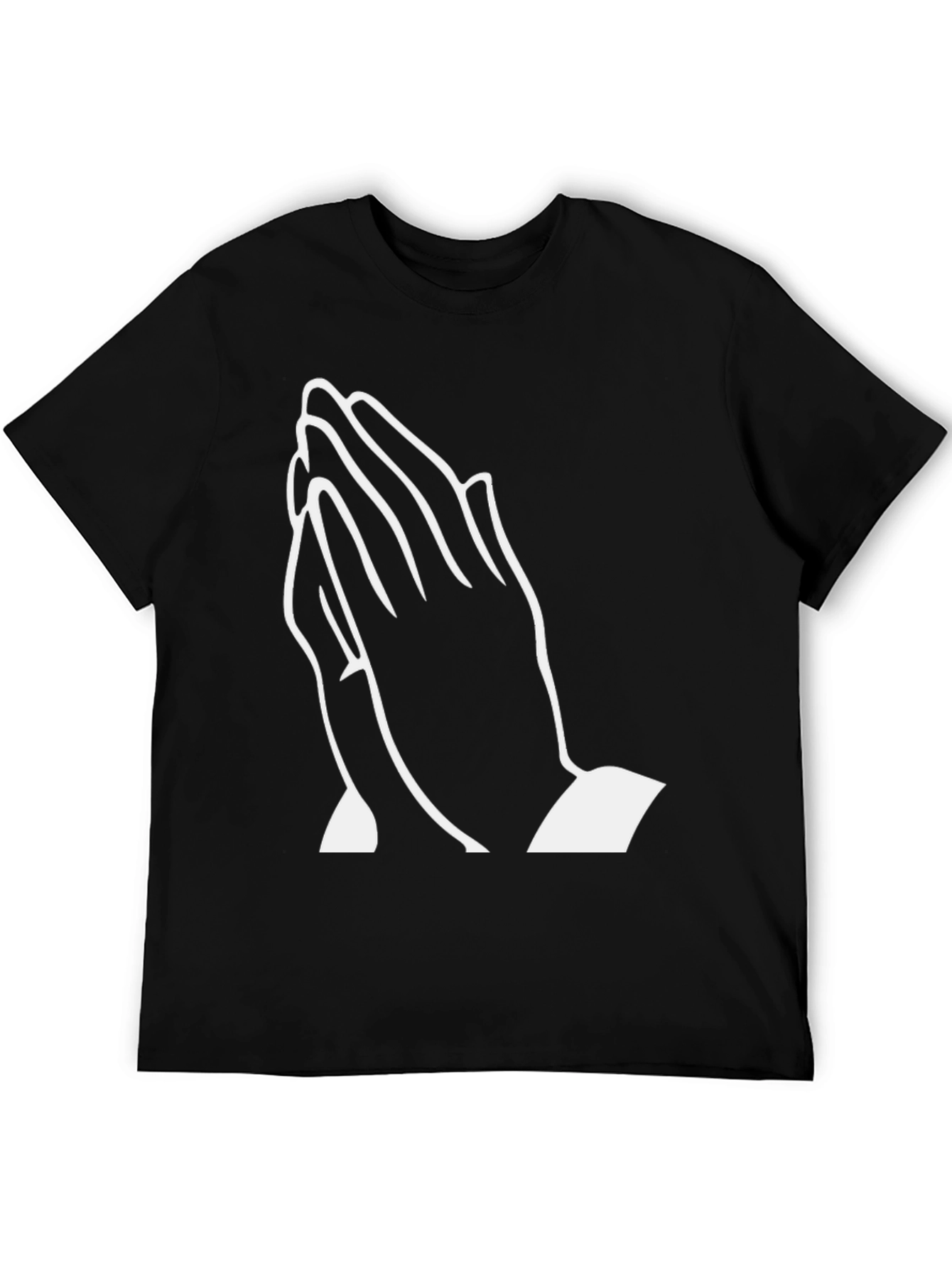 Black Praying Hands Graphic T-Shirt - Black view 5