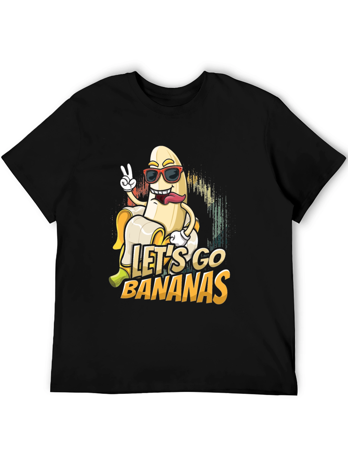 Black Let's Go Bananas Graphic Tee - Unisex Cotton T-Shirt view 5