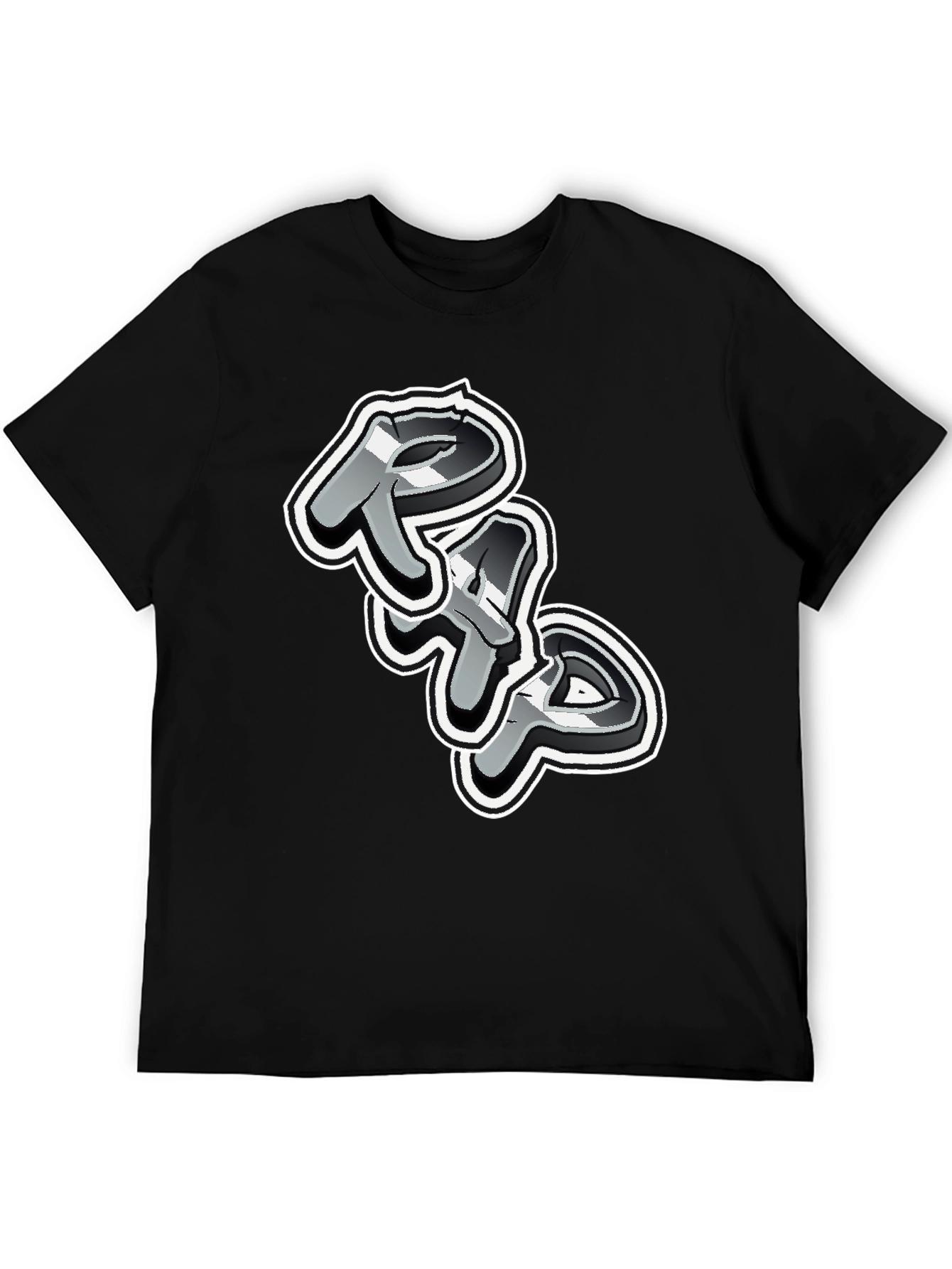 Black Cool Graphic Print Black T-Shirt view 5