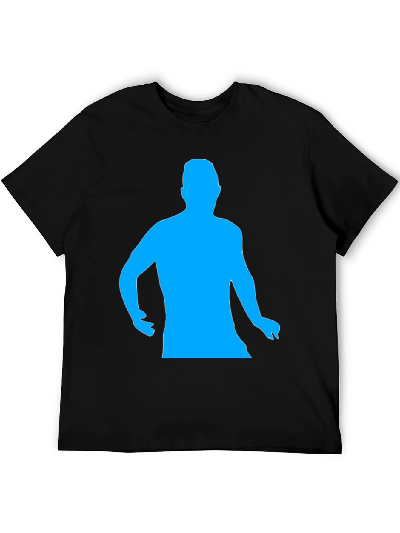 Black Cool Black T-Shirt with Blue Silhouette view 5