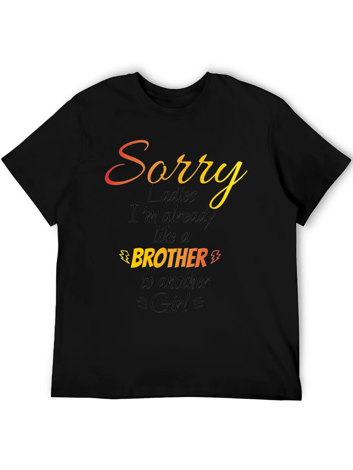 Black Sorry Ladies Brother Graphic Tee - Black Cotton Shirt view 5