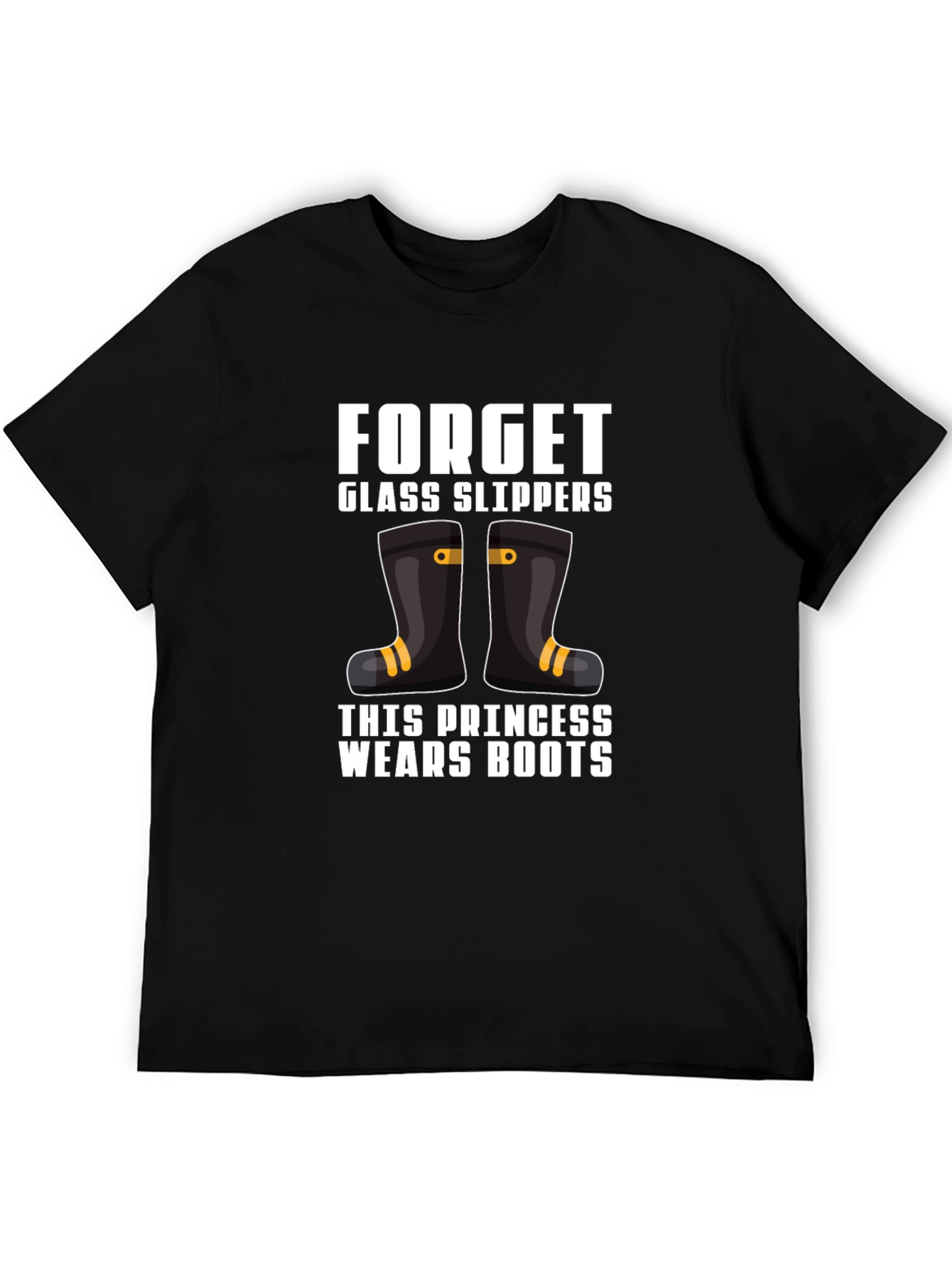 Black Forget Glass Slippers Princess Wears Boots T-Shirt view 5