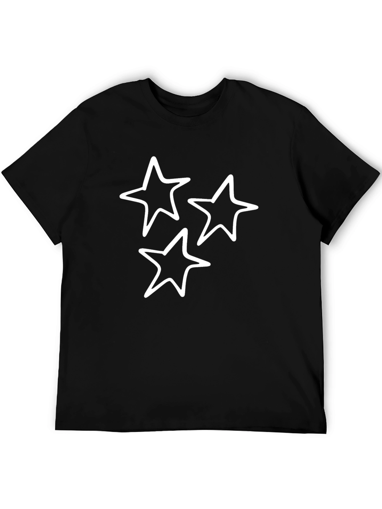 Black Black T-Shirt with White Star Design view 5