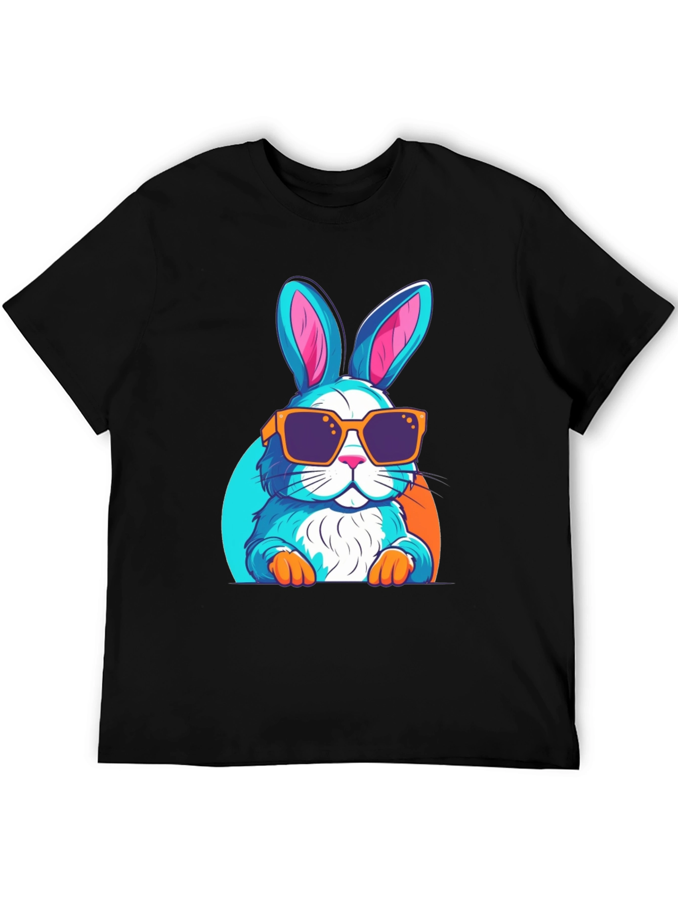 Black Cool Rabbit Graphic T-Shirt view 5