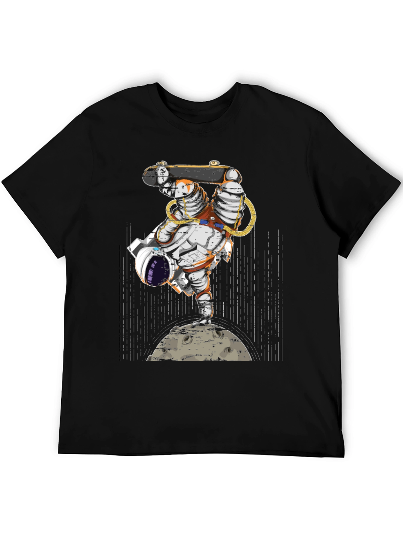 Black Astronaut Skateboarder Graphic Tee view 5