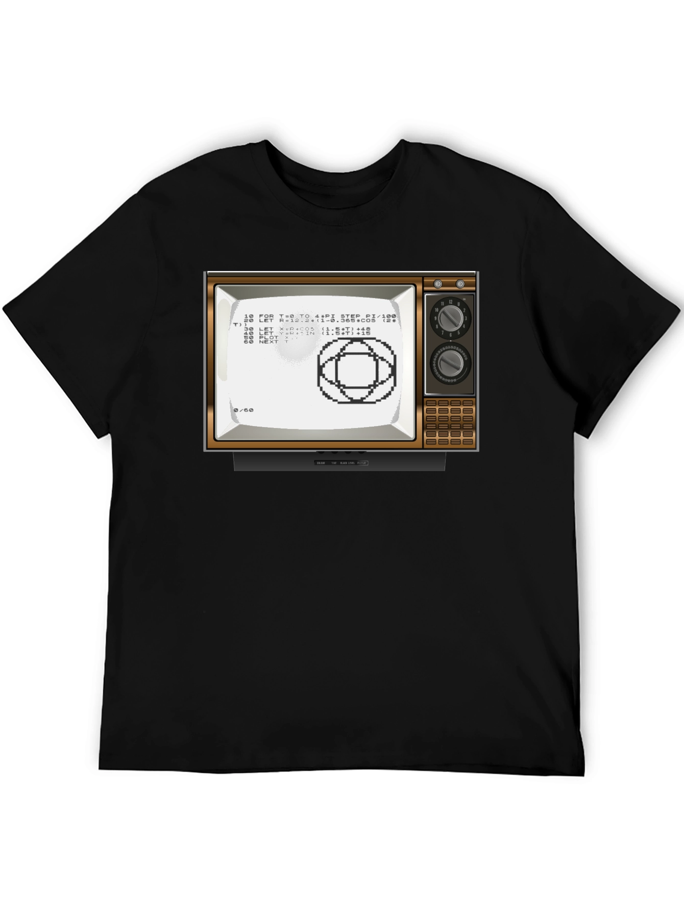 Black Retro Computer TV Graphic Tee - Programmer Shirt view 5