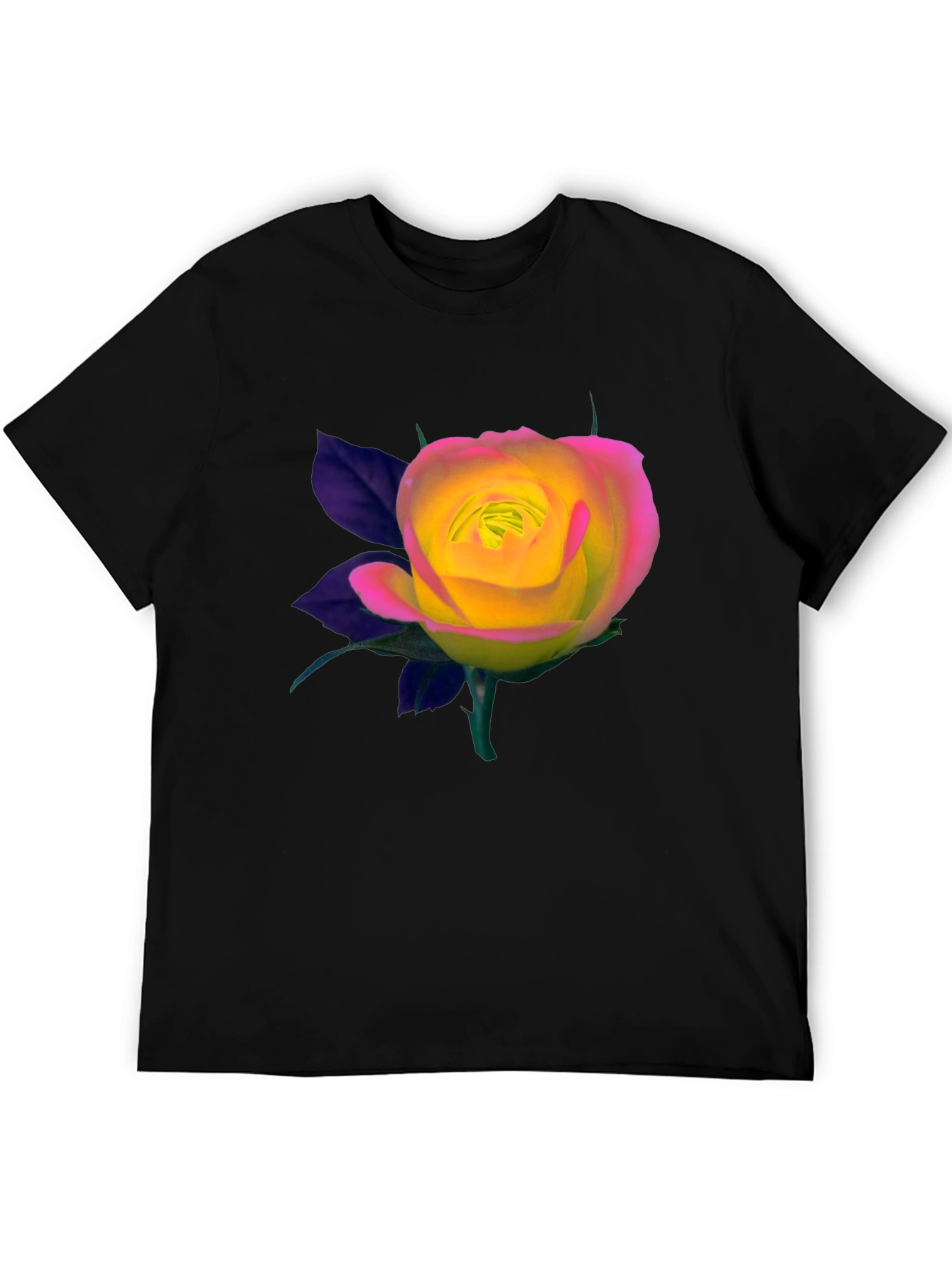 Black Rose Graphic Black T-Shirt view 5