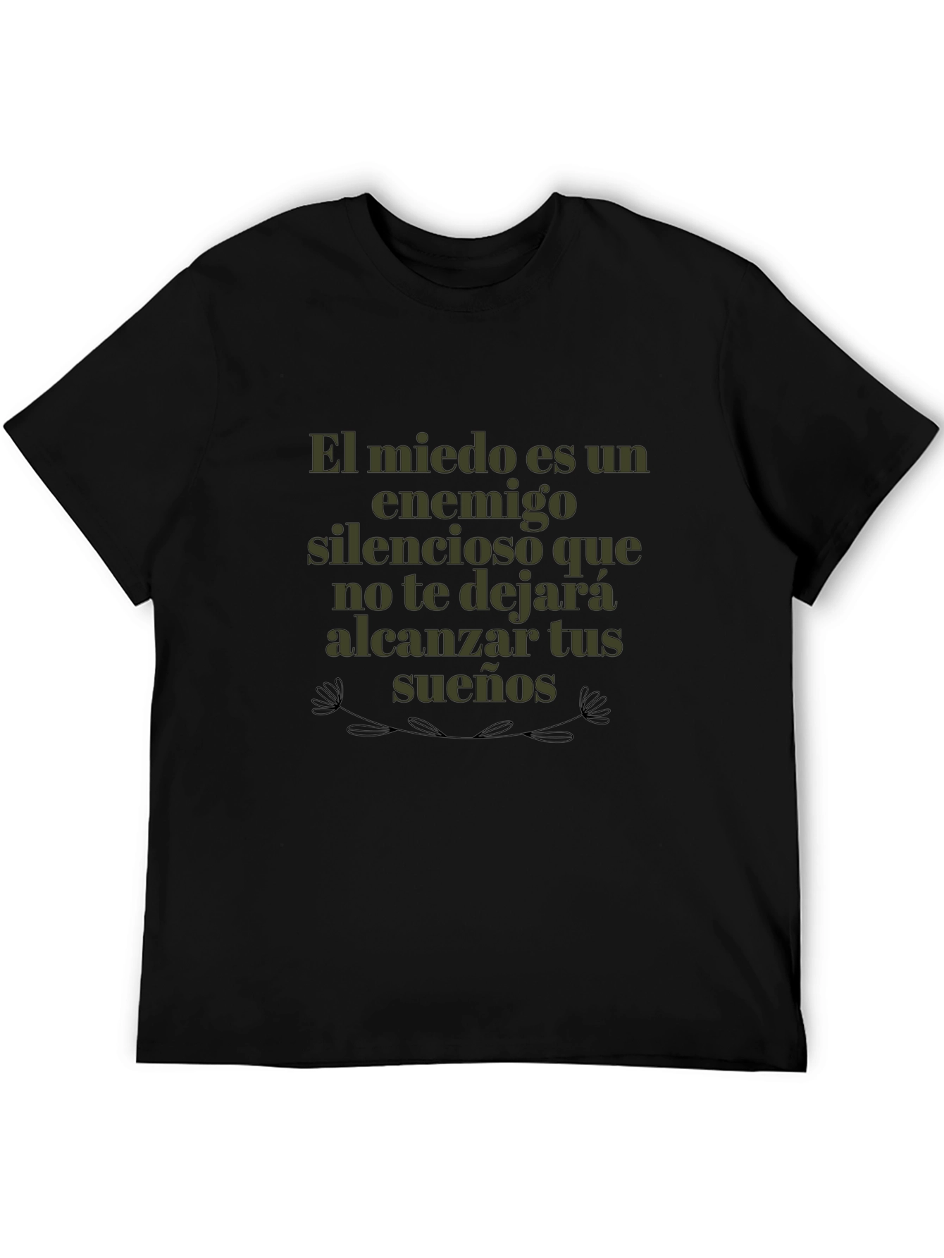 Black Motivational Spanish Quote T-Shirt view 5