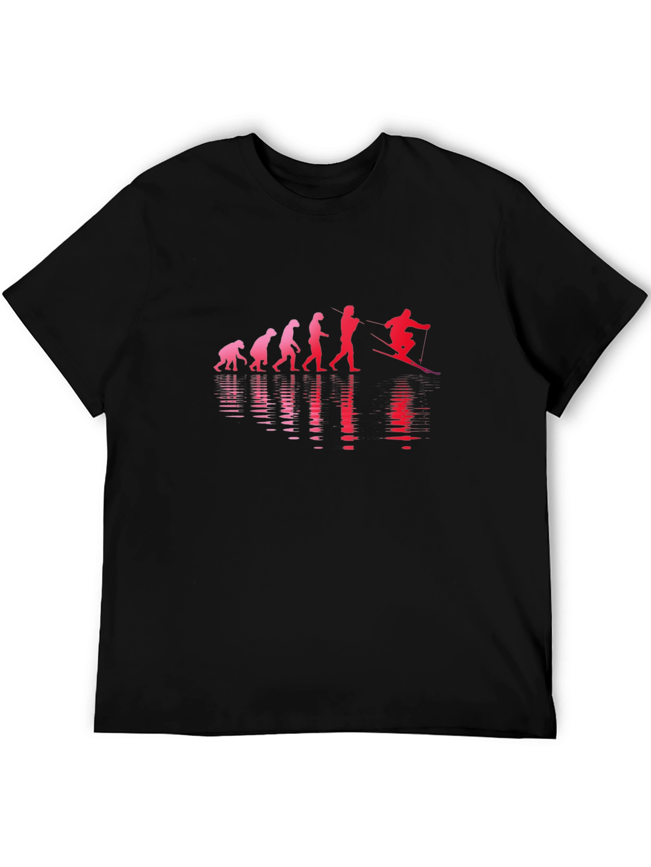 Black Evolution of Skiing Black T-Shirt view 5