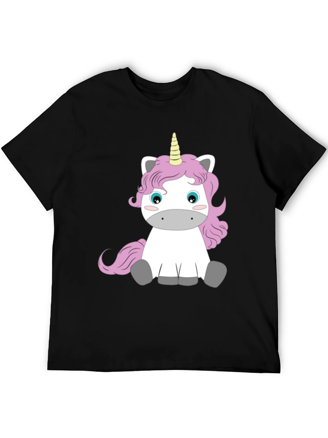 Black Unicorn Graphic Tee - Black Cotton Blend view 5