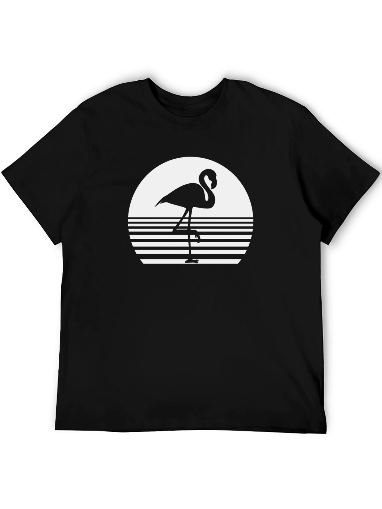 Black Flamingo Sunset Graphic Tee - Stylish & Unique view 5