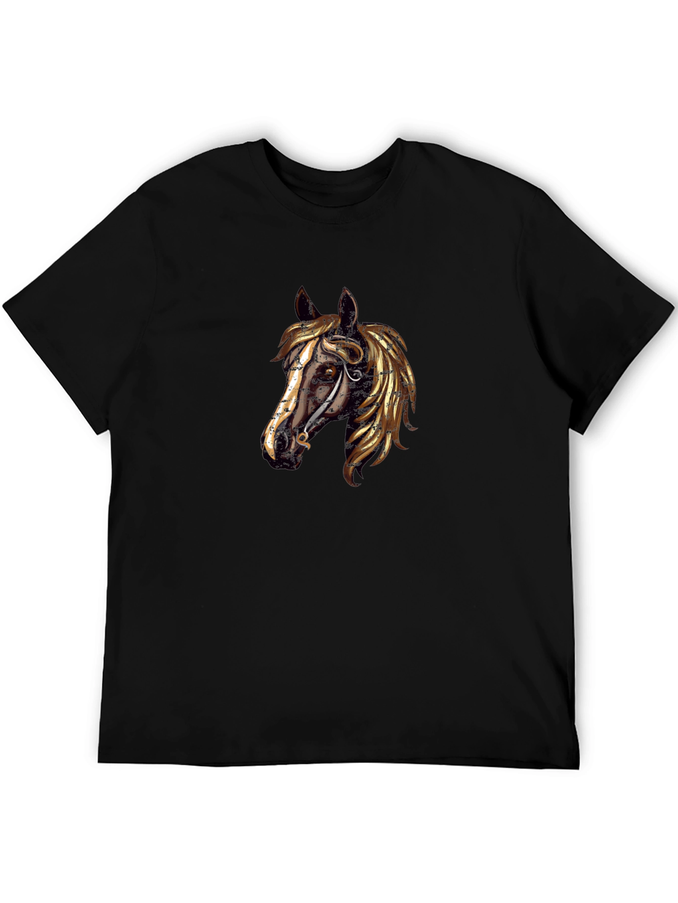 Black Steampunk Horse Tee - Unique Graphic Design view 5