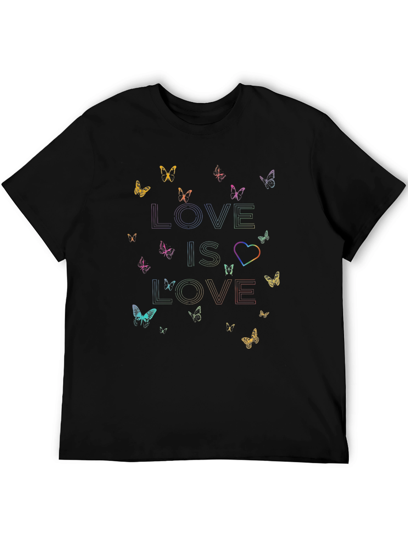 Black Love Is Love Rainbow Butterfly Tee view 5