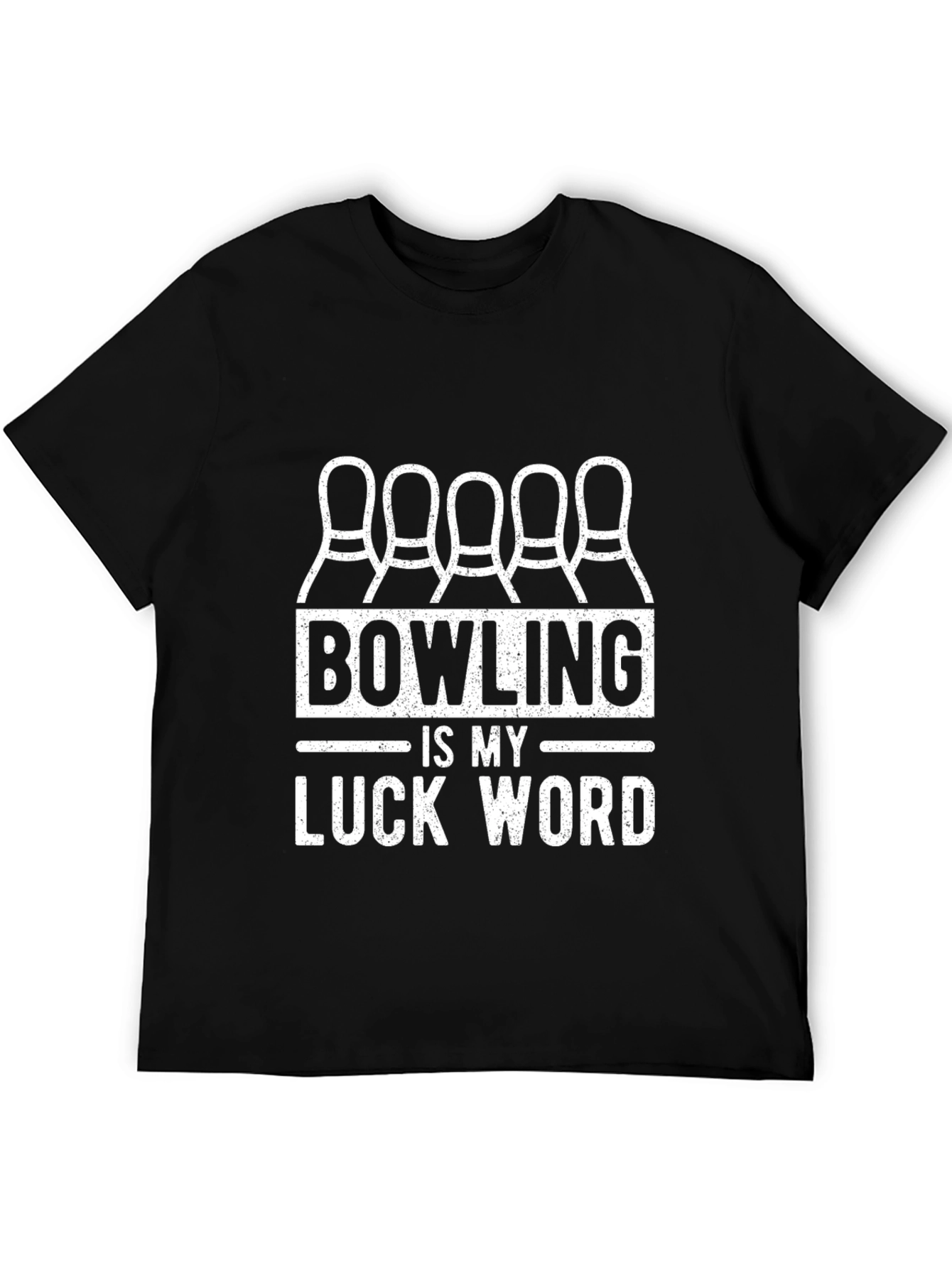 Black Bowling is My Luck Word T-Shirt view 5