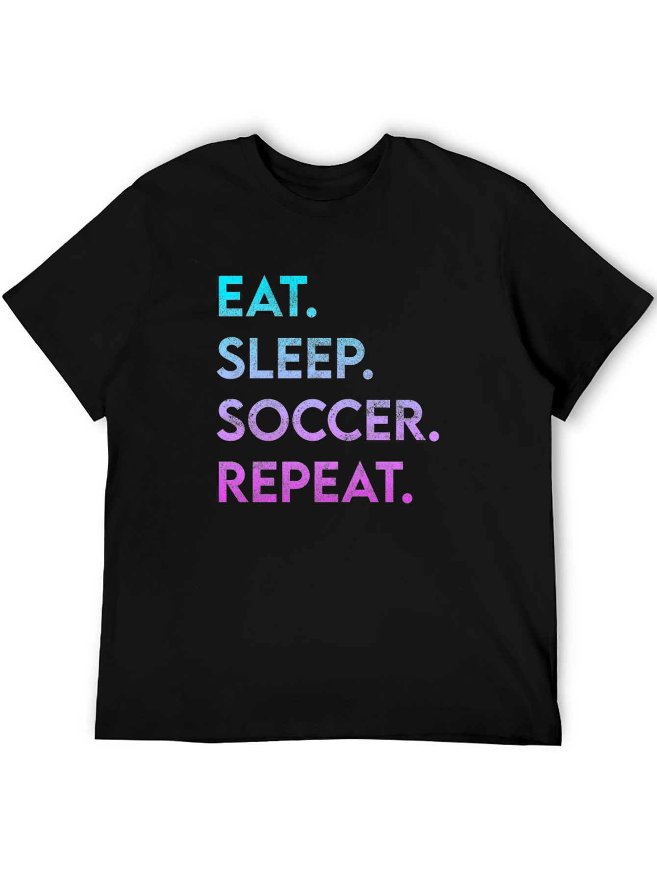 Black Eat Sleep Soccer Repeat T-Shirt view 5
