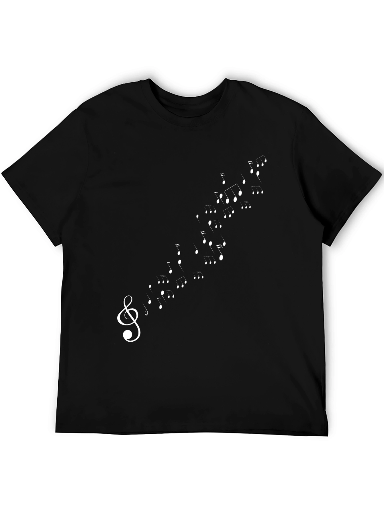 Black Musical Note Treble Clef Black T-Shirt view 5