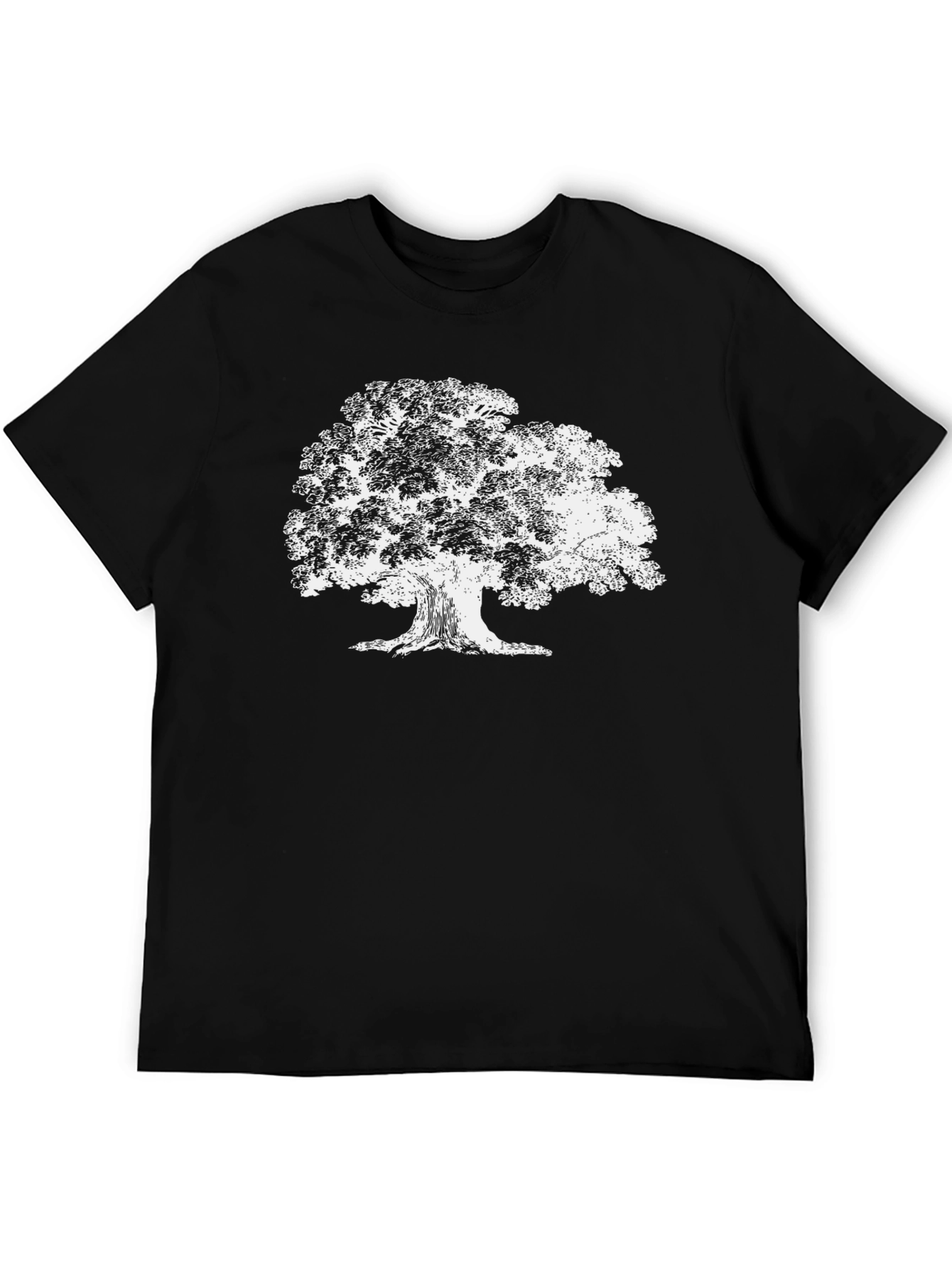 Black Distressed Tree Graphic T-Shirt - Black view 5