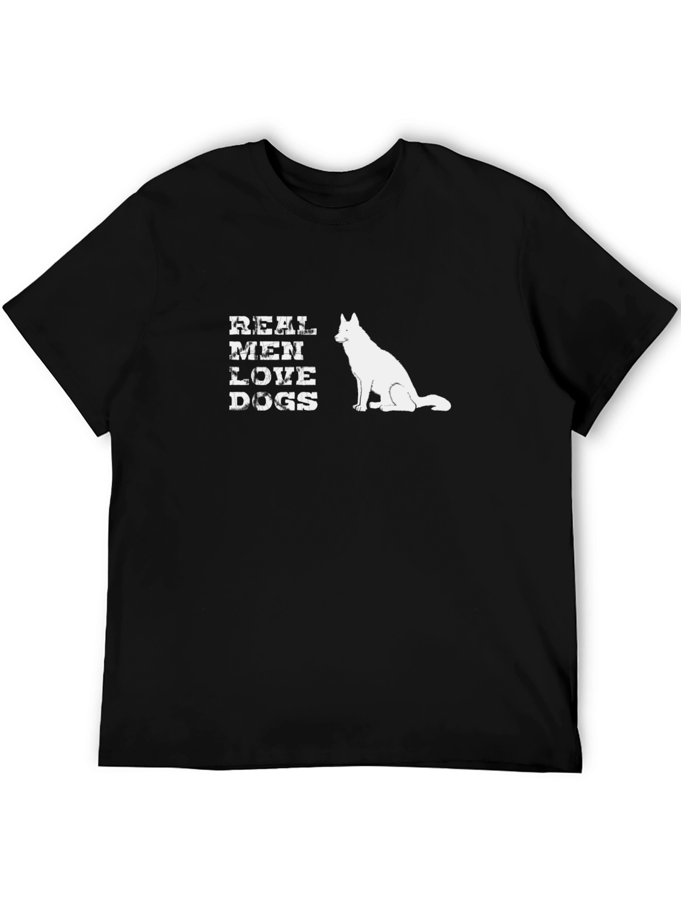 Black Real Men Love Dogs Graphic Tee - Black view 5