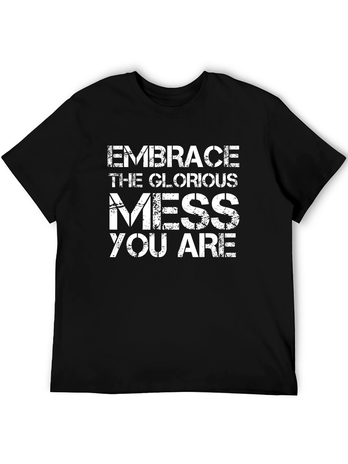 Black Embrace the Mess Graphic Tee - Inspirational T-Shirt view 5