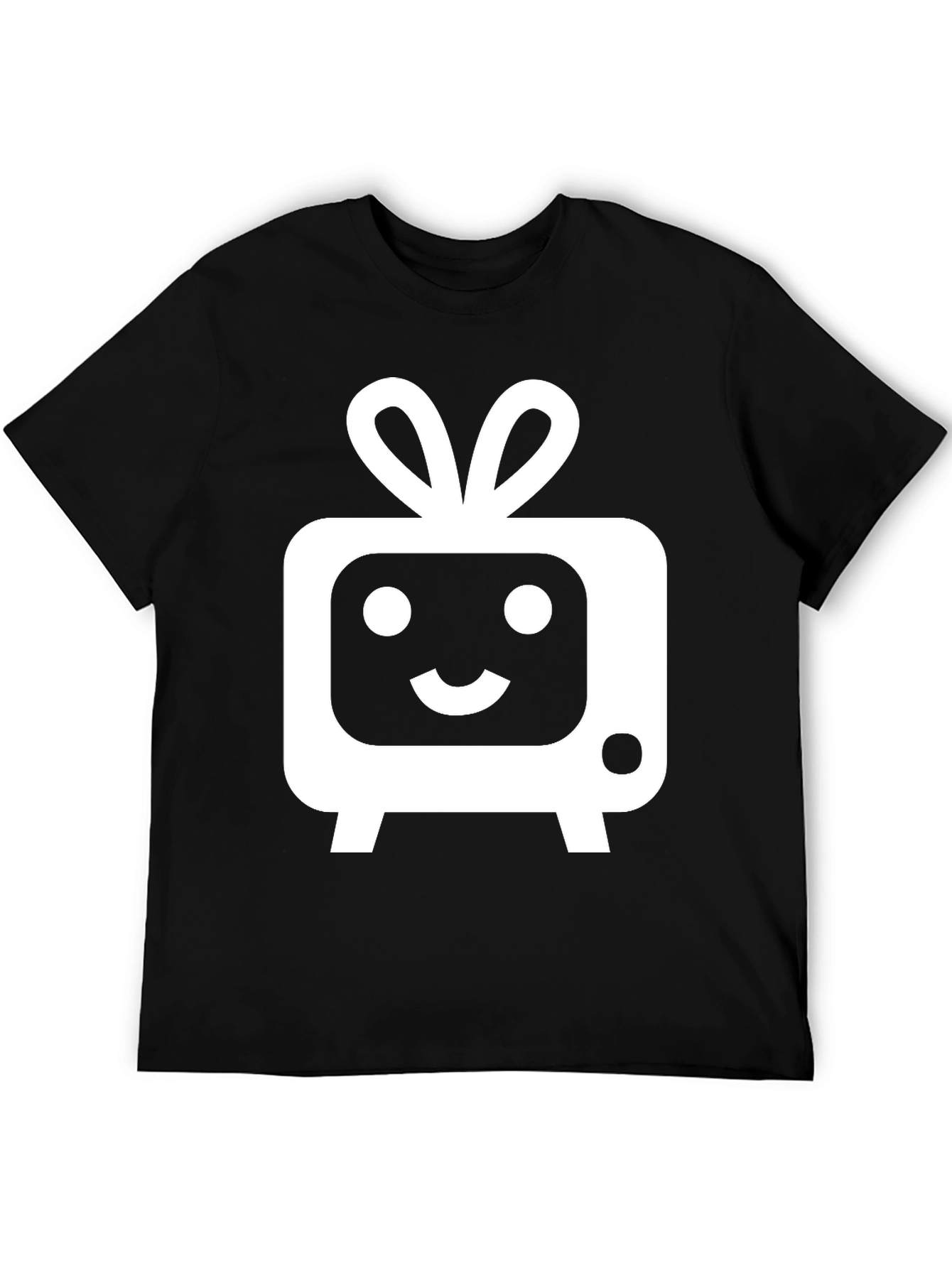 Black Cute TV Character Graphic Tee - Soft Black Cotton Blend view 5